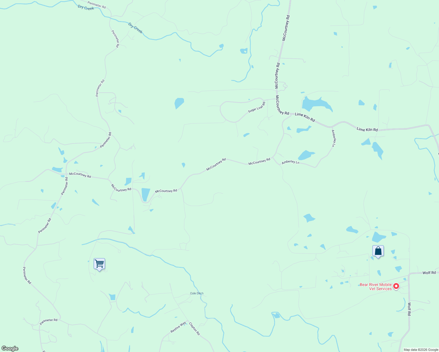 map of restaurants, bars, coffee shops, grocery stores, and more near 21833 McCourtney Road in Grass Valley