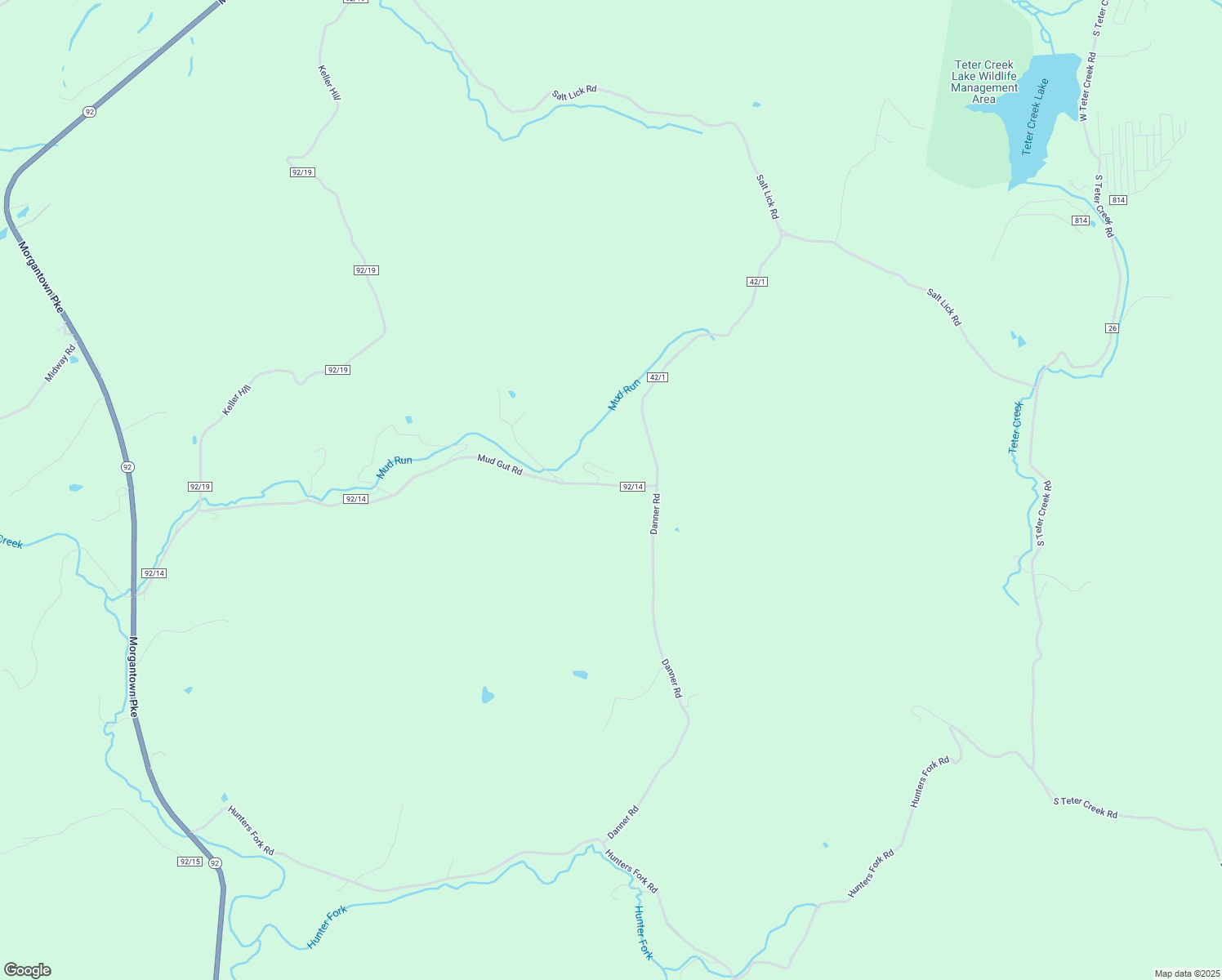 map of restaurants, bars, coffee shops, grocery stores, and more near 1530 Mud Gut Road in Belington