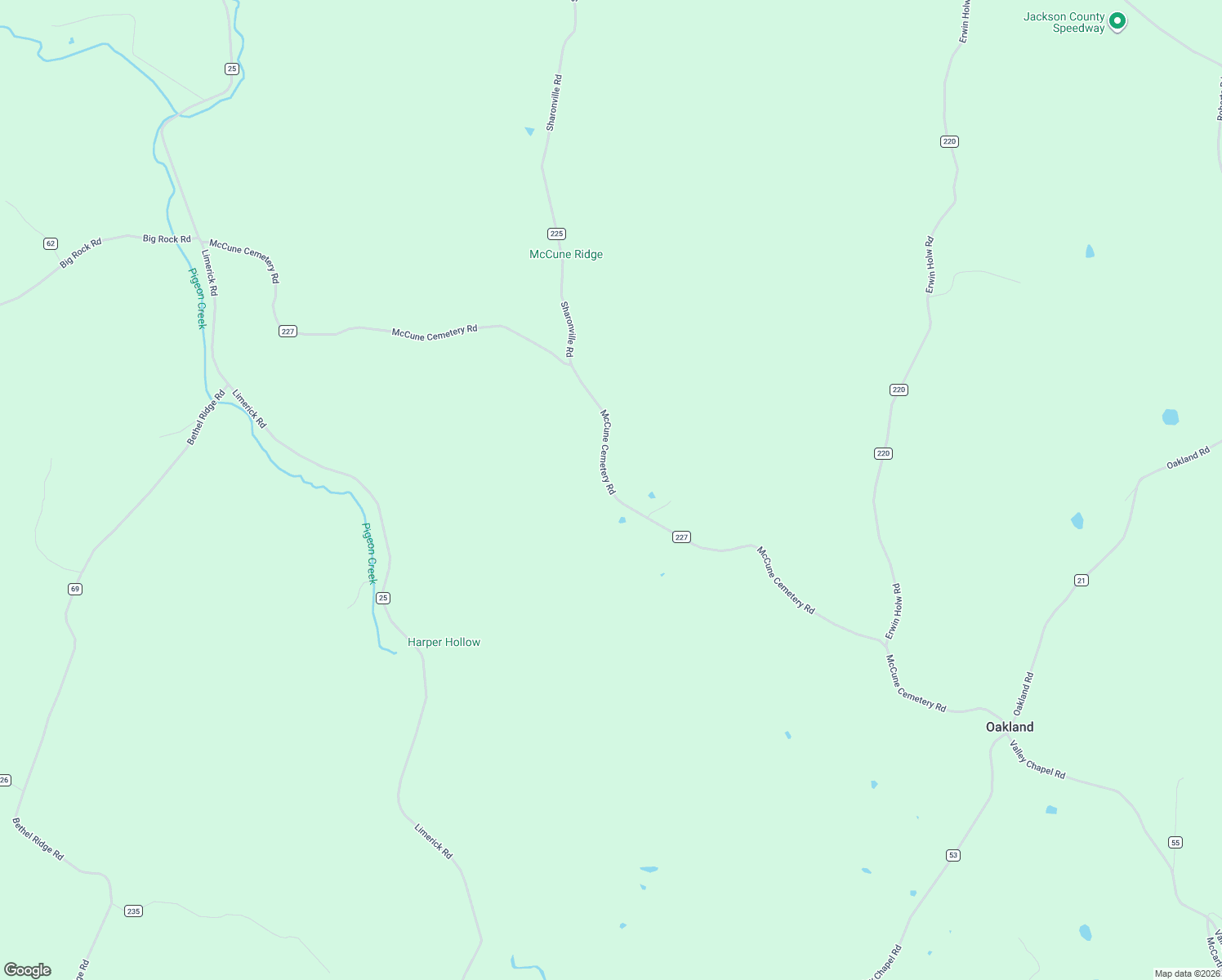 map of restaurants, bars, coffee shops, grocery stores, and more near 1580 McCune Cemetery Road in Jackson