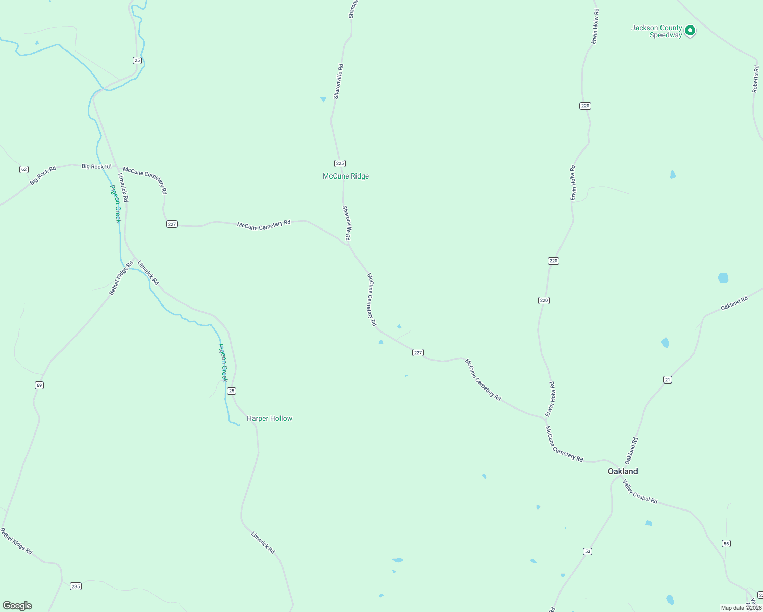 map of restaurants, bars, coffee shops, grocery stores, and more near 1580 McCune Cemetery Road in Jackson