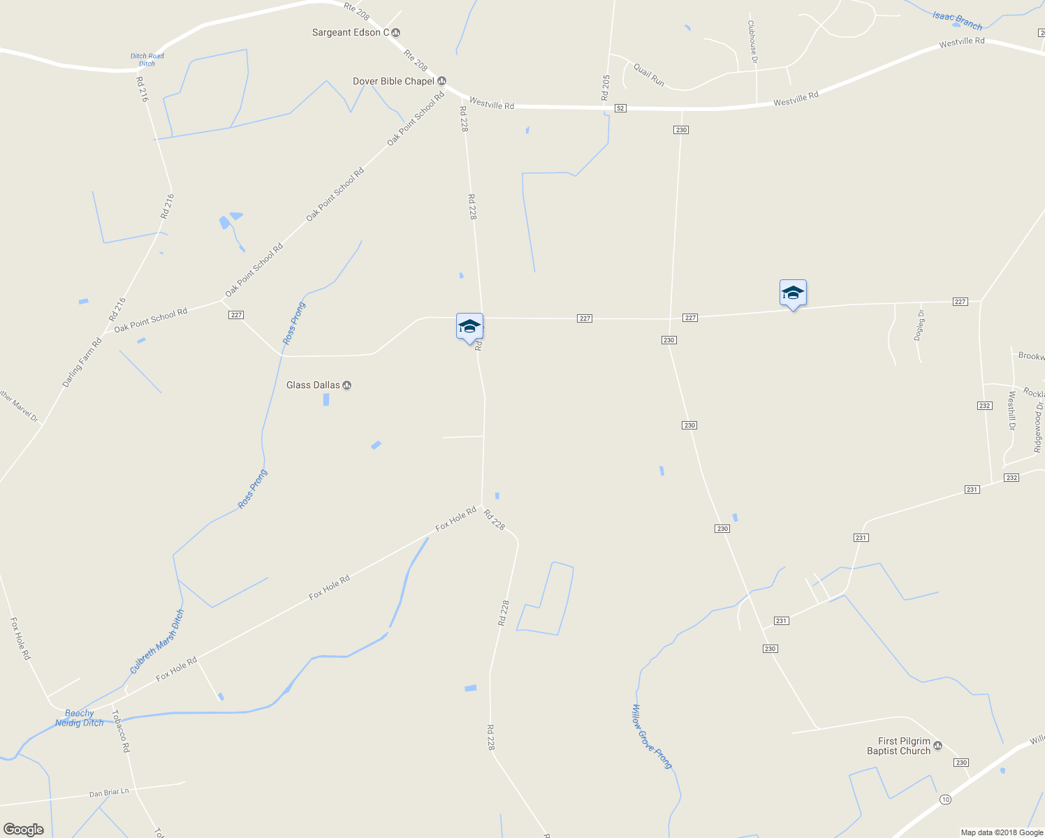 map of restaurants, bars, coffee shops, grocery stores, and more near 2020 Road 228 in Camden