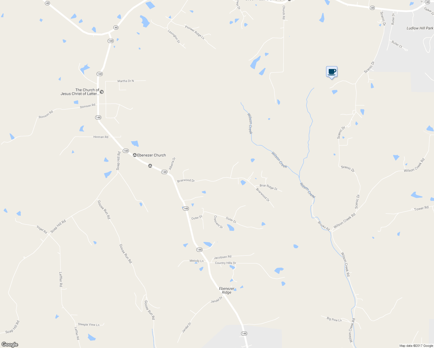 map of restaurants, bars, coffee shops, grocery stores, and more near 5560 Briarwood Drive in Aurora