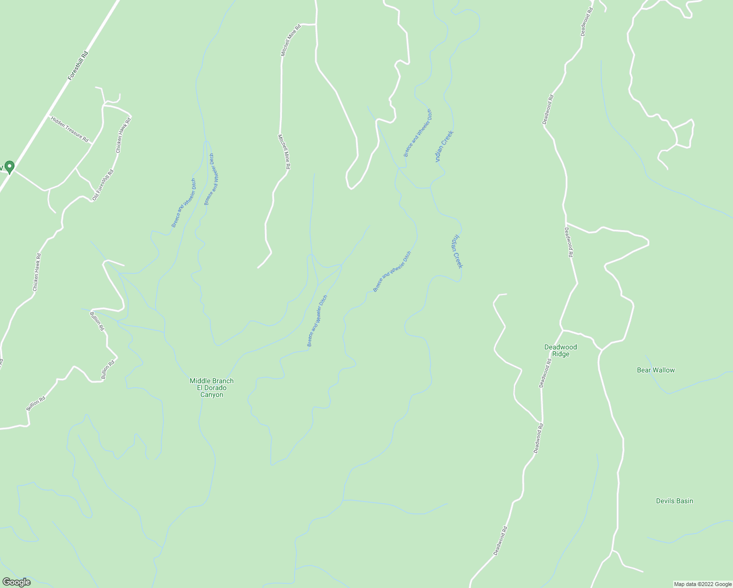 map of restaurants, bars, coffee shops, grocery stores, and more near 36100 Foresthill Road in Foresthill