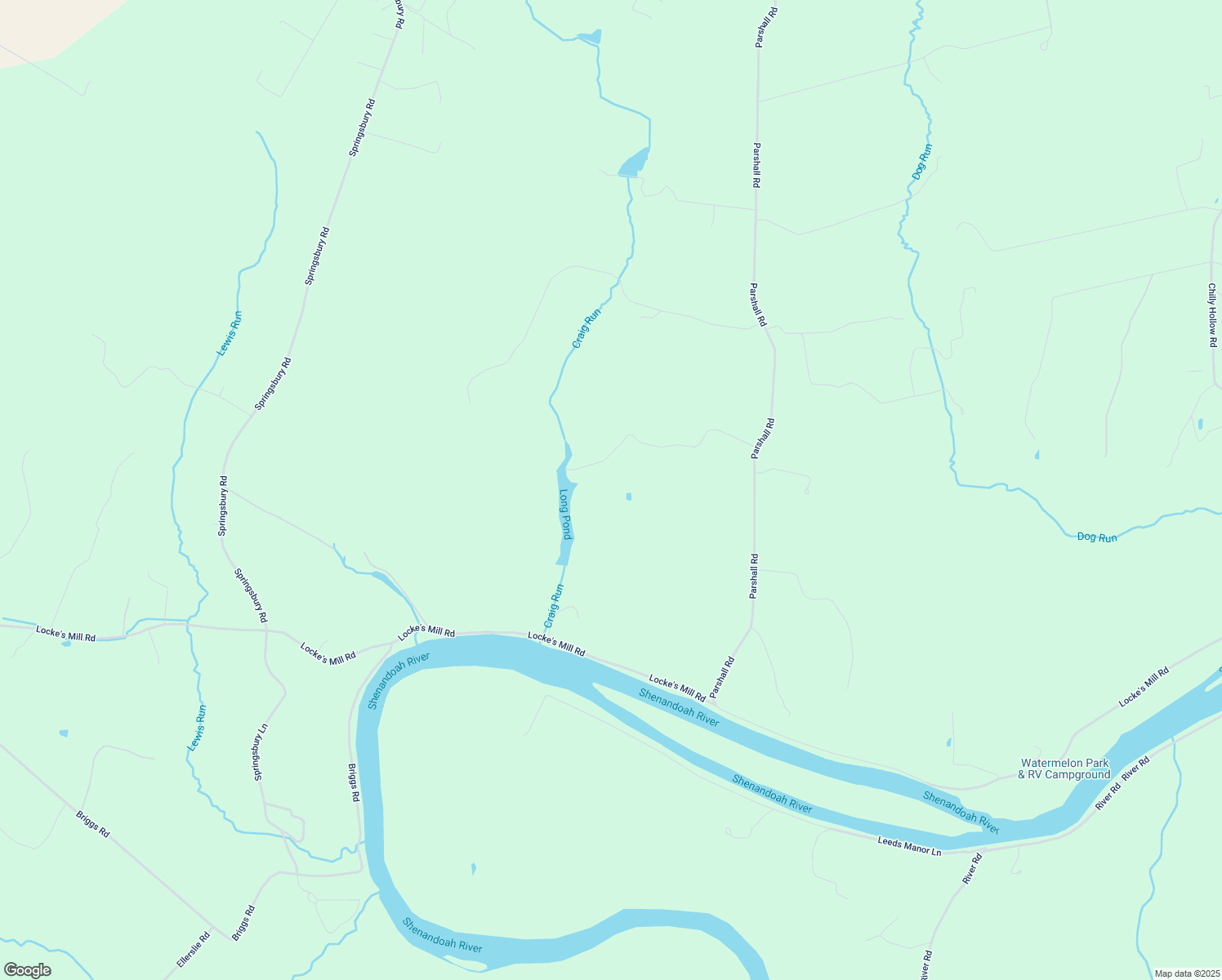 map of restaurants, bars, coffee shops, grocery stores, and more near 2422 Parshall Road in Berryville