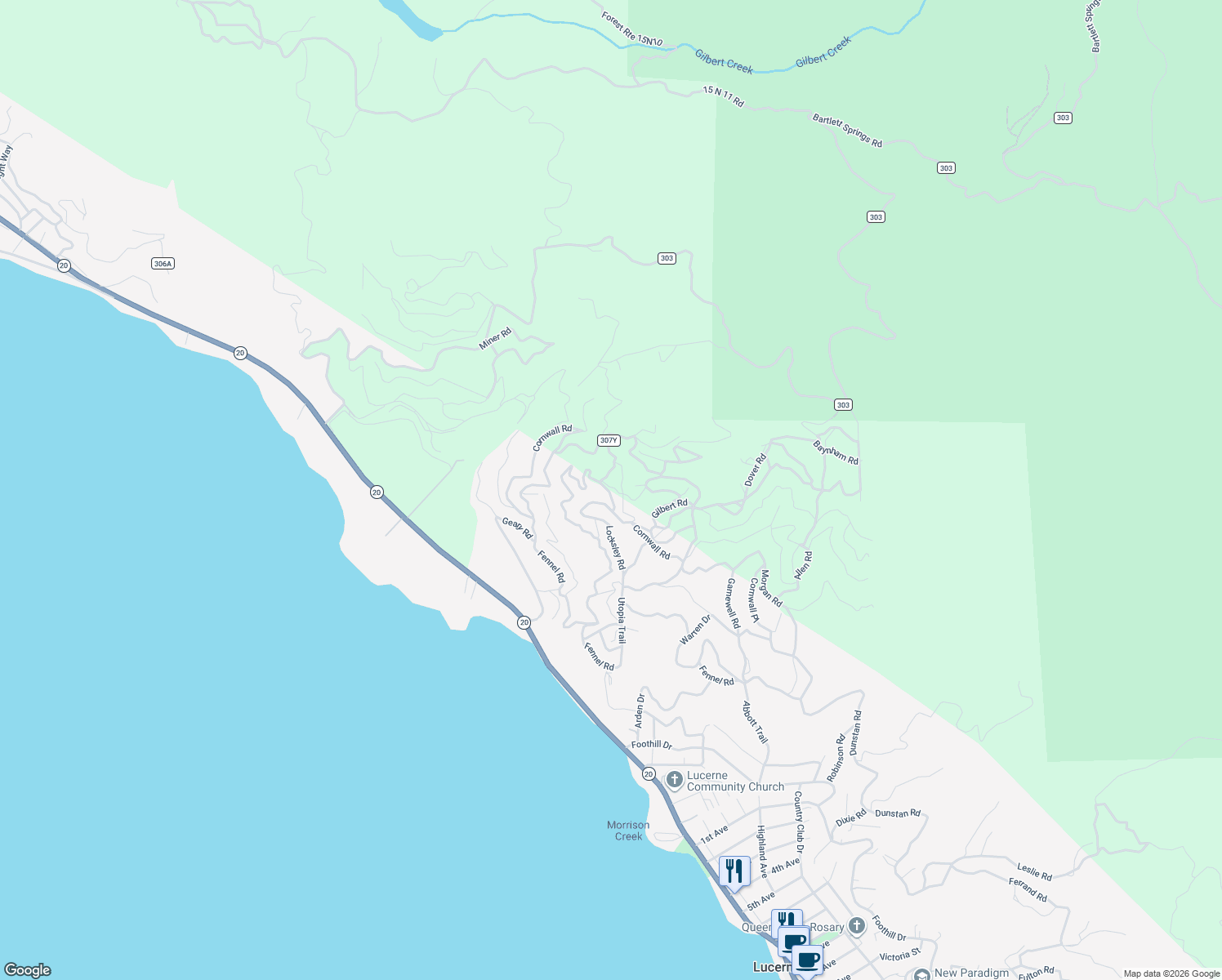 map of restaurants, bars, coffee shops, grocery stores, and more near 5702 Cornwall Road in Nice