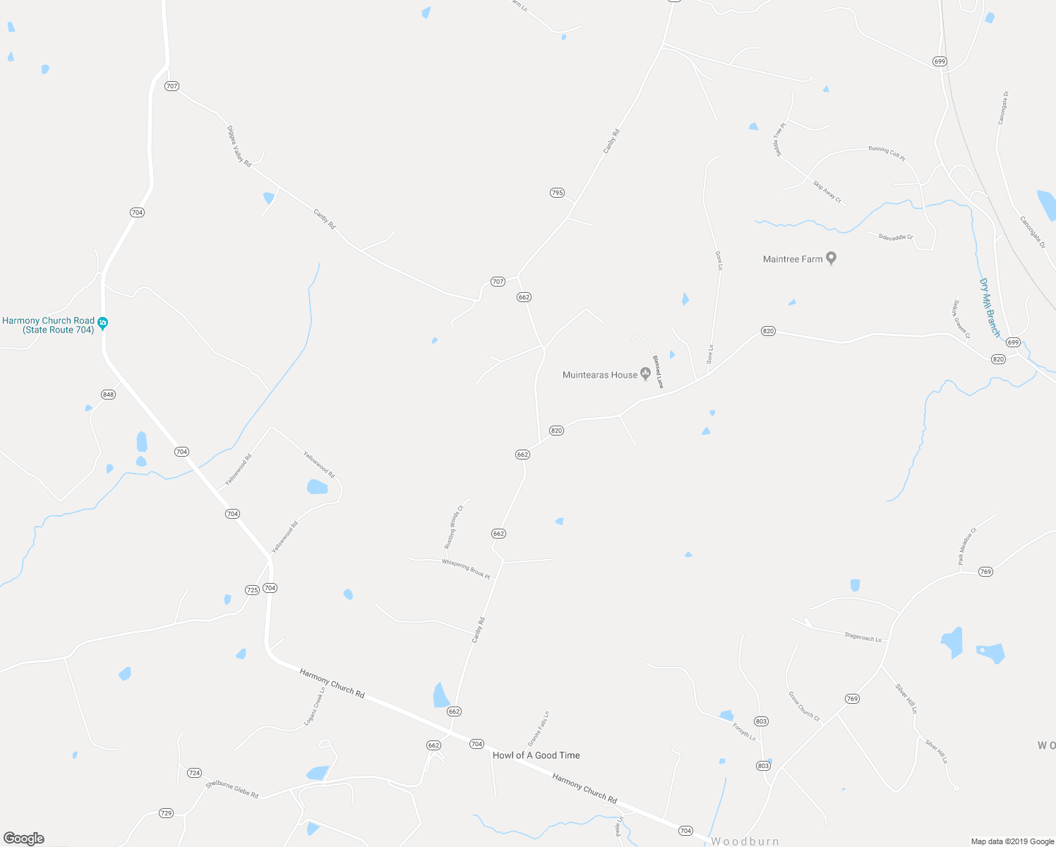 map of restaurants, bars, coffee shops, grocery stores, and more near 18303 Canby Road in Leesburg