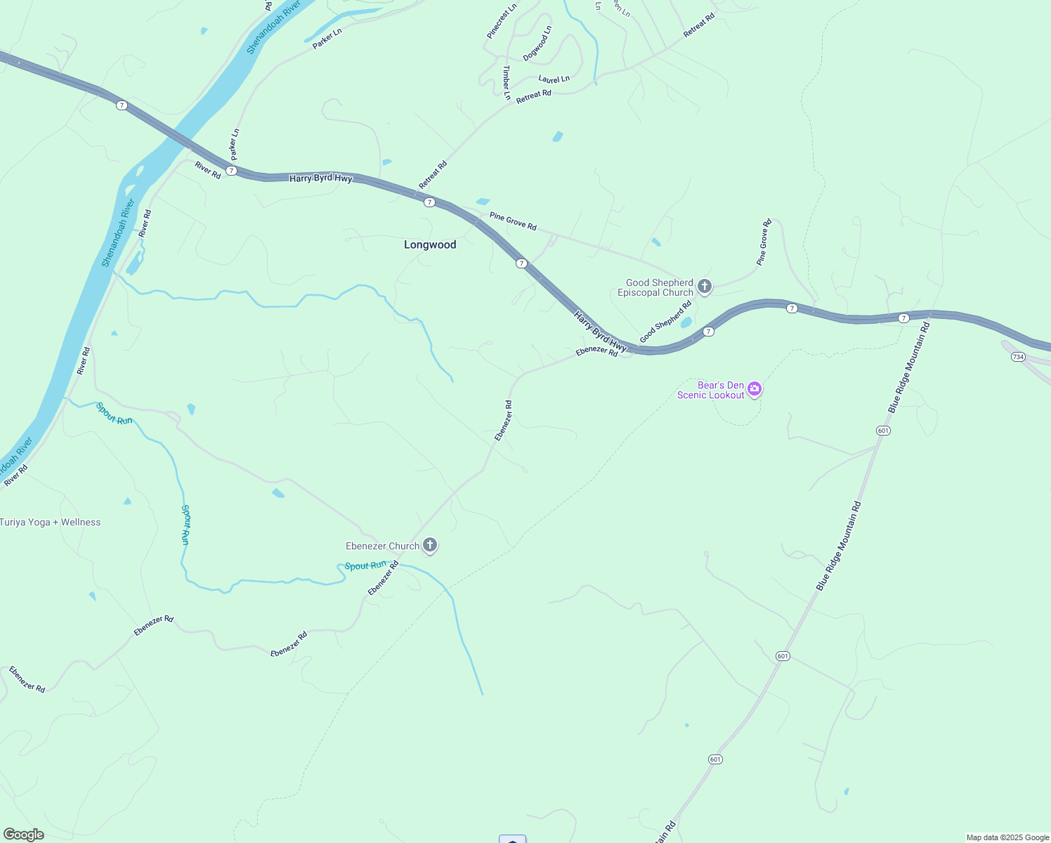 map of restaurants, bars, coffee shops, grocery stores, and more near 23 Ratcliffe Lane in Bluemont