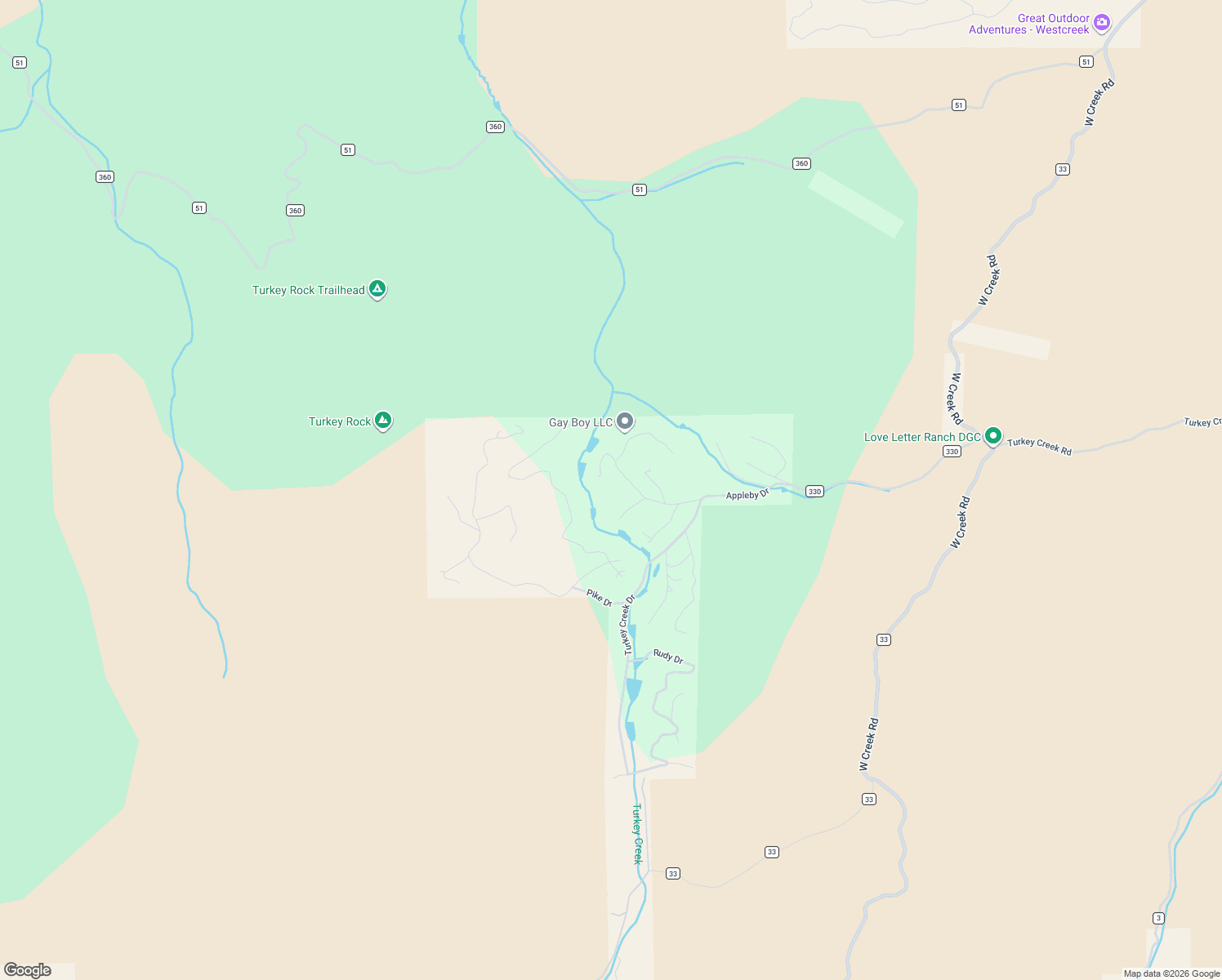 map of restaurants, bars, coffee shops, grocery stores, and more near 98 Oaks Drive in Woodland Park