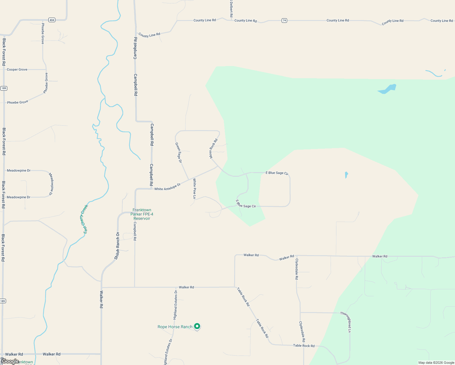 map of restaurants, bars, coffee shops, grocery stores, and more near 8795 Moss Rock Road in Colorado Springs