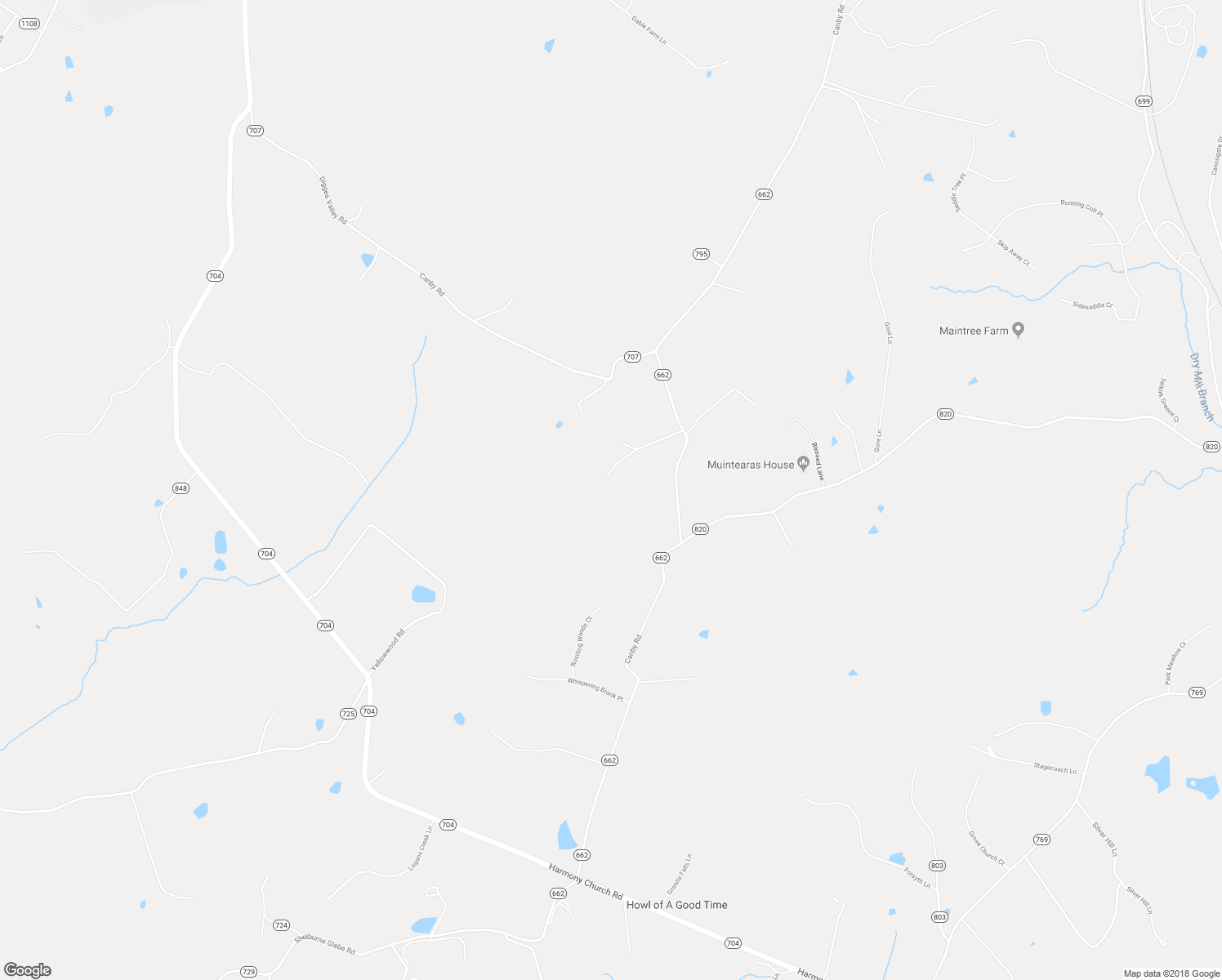 map of restaurants, bars, coffee shops, grocery stores, and more near 18237 Canby Road in Leesburg