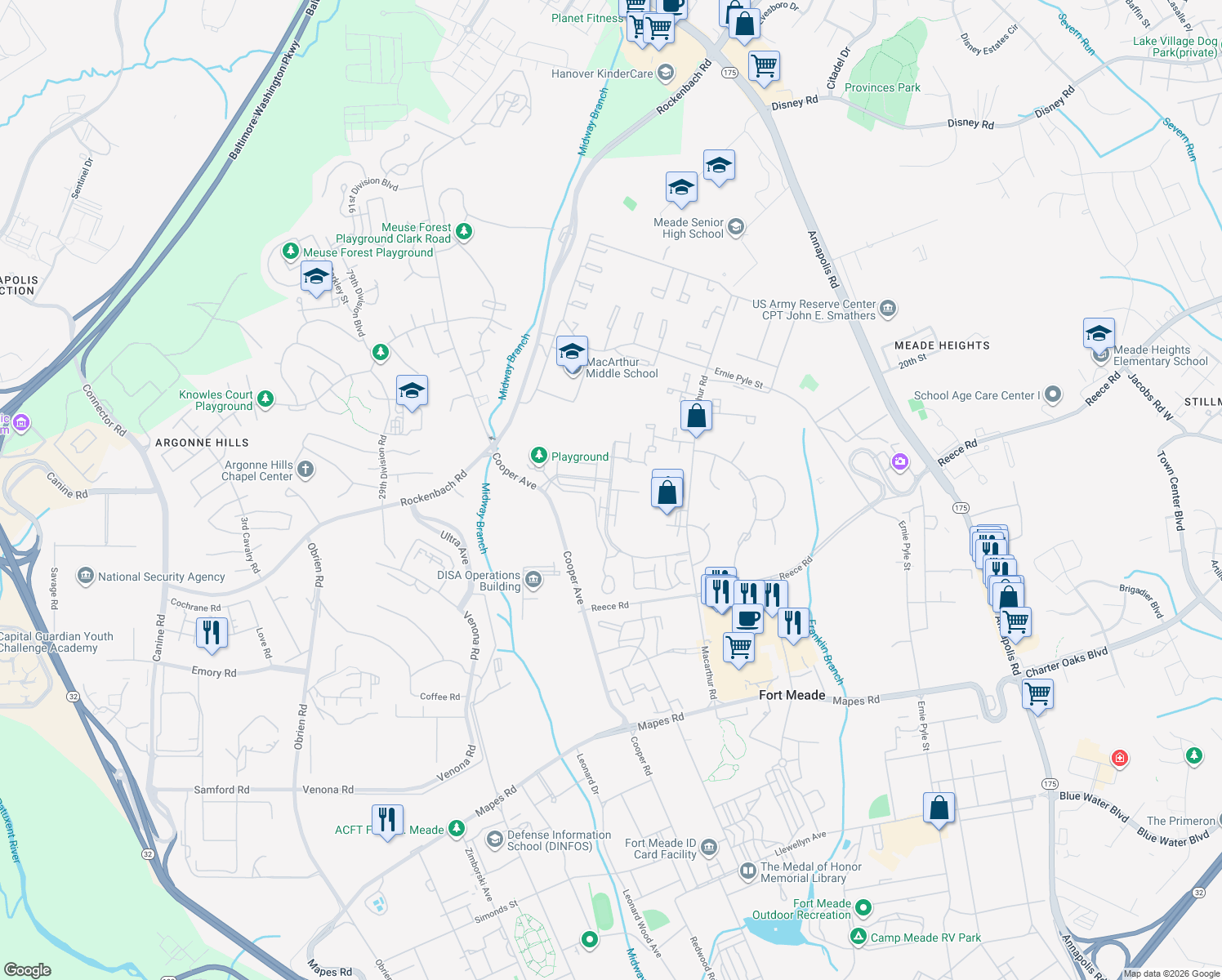 Shea Street, Fort Meade MD Walk Score