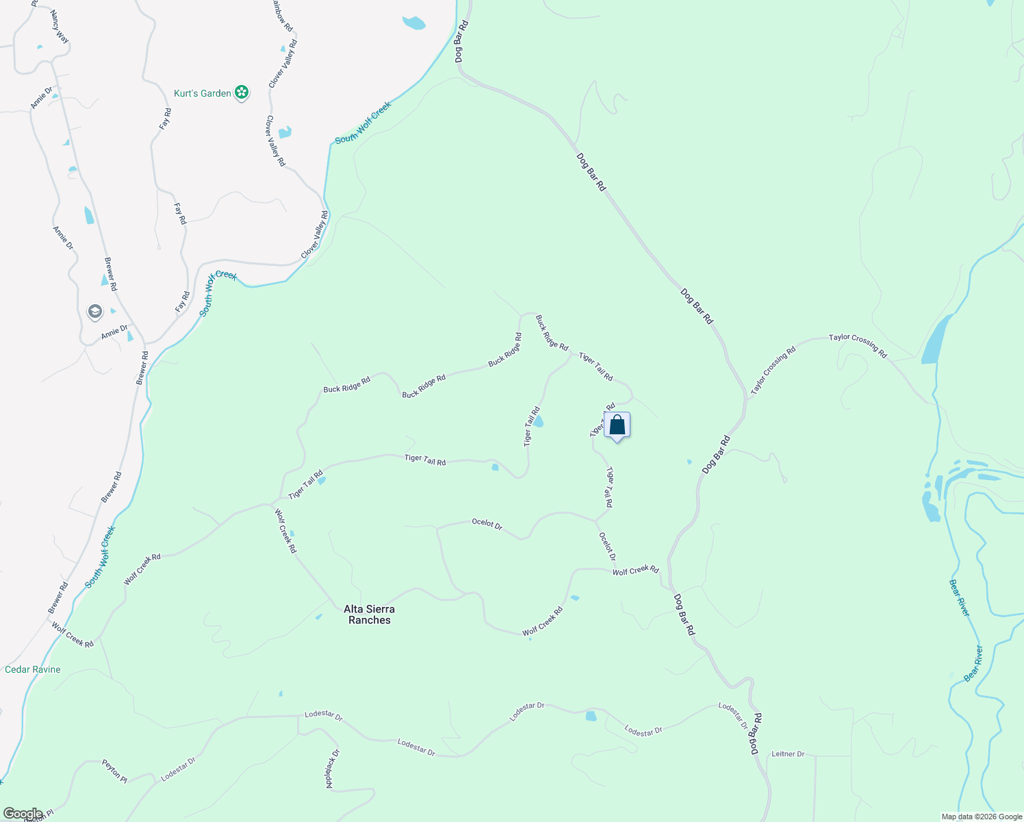 map of restaurants, bars, coffee shops, grocery stores, and more near 20114 Tiger Tail Road in Grass Valley