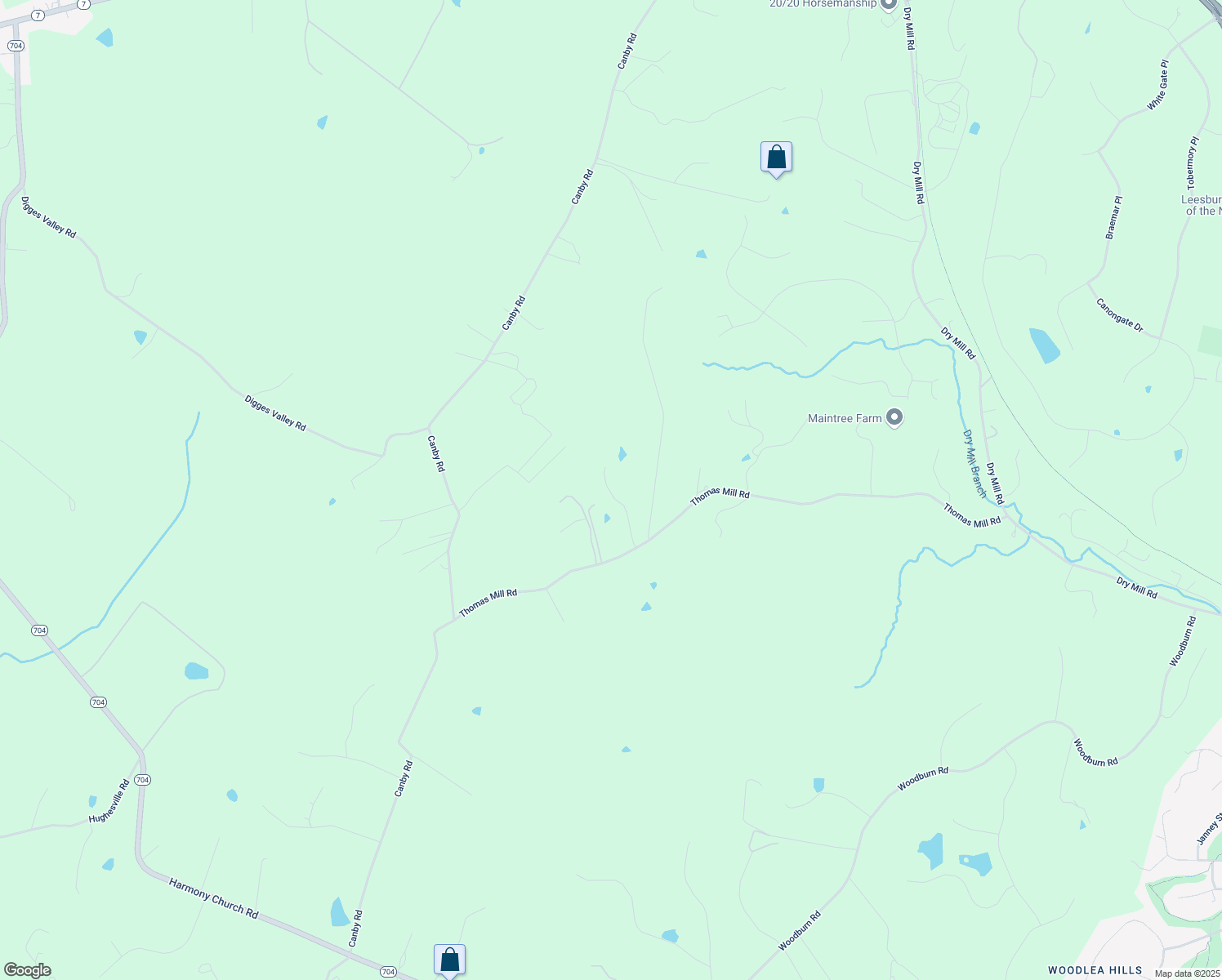 map of restaurants, bars, coffee shops, grocery stores, and more near 39902 Thomas Mill Road in Leesburg