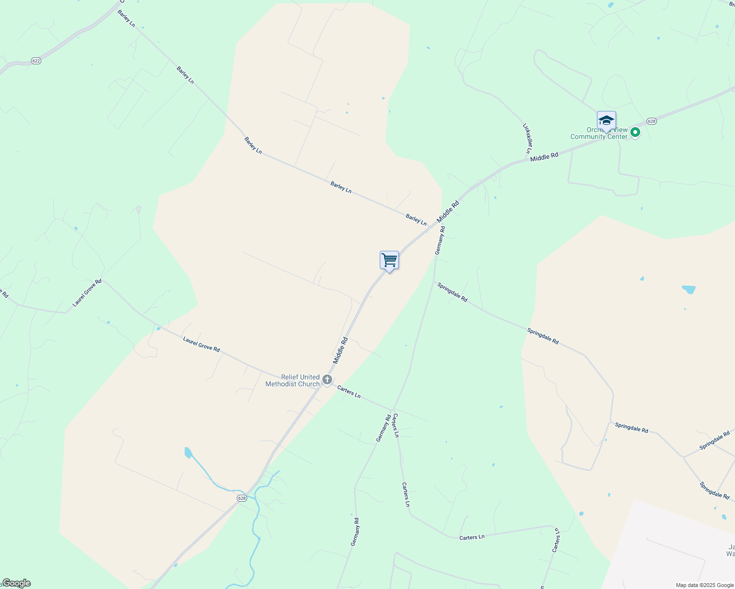 map of restaurants, bars, coffee shops, grocery stores, and more near 5030 Middle Rd in Winchester
