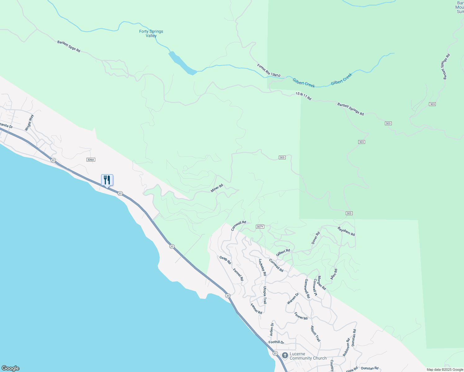 map of restaurants, bars, coffee shops, grocery stores, and more near 5457 Miner Road in Lucerne