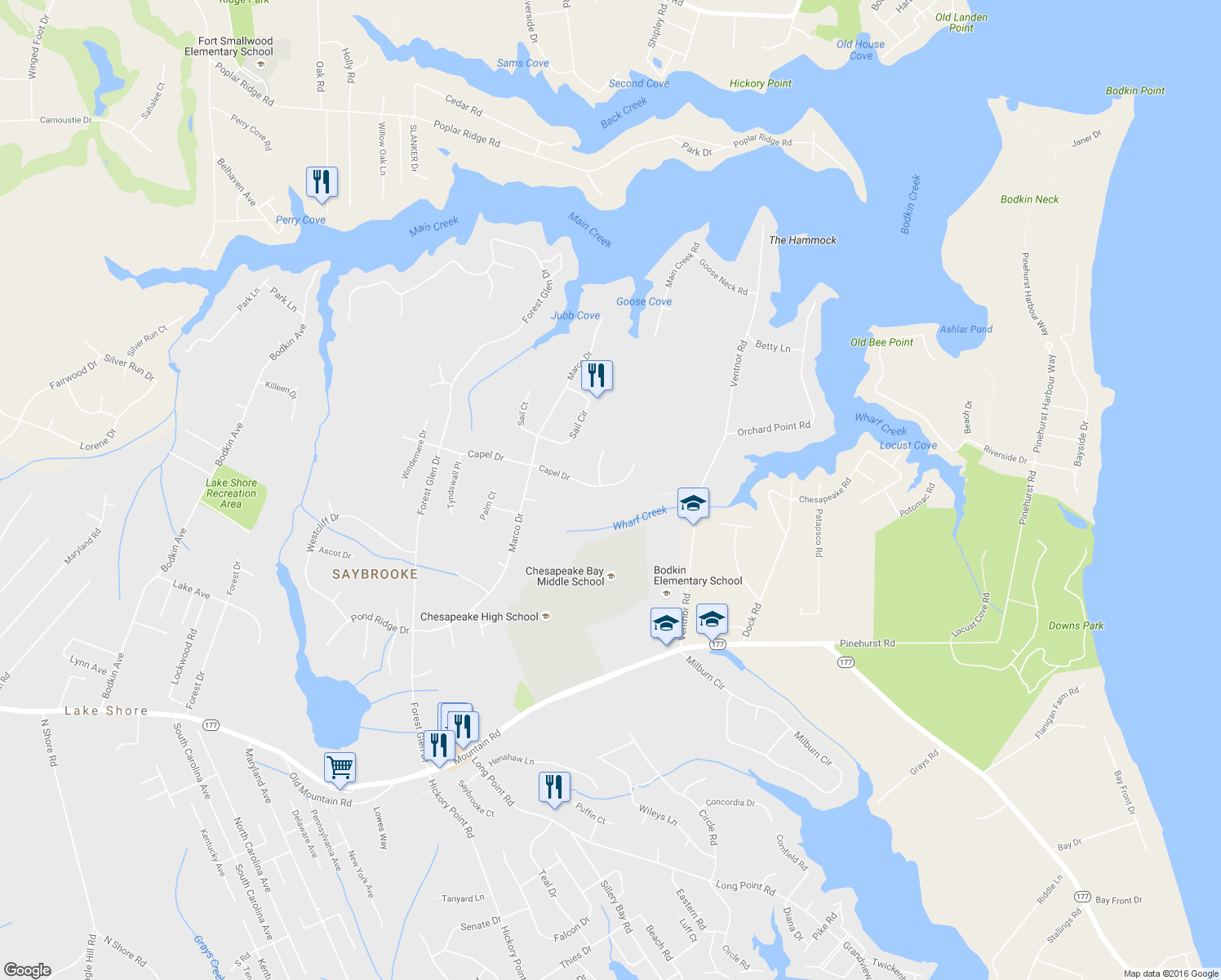 map of restaurants, bars, coffee shops, grocery stores, and more near 8363 Capel Drive in Pasadena