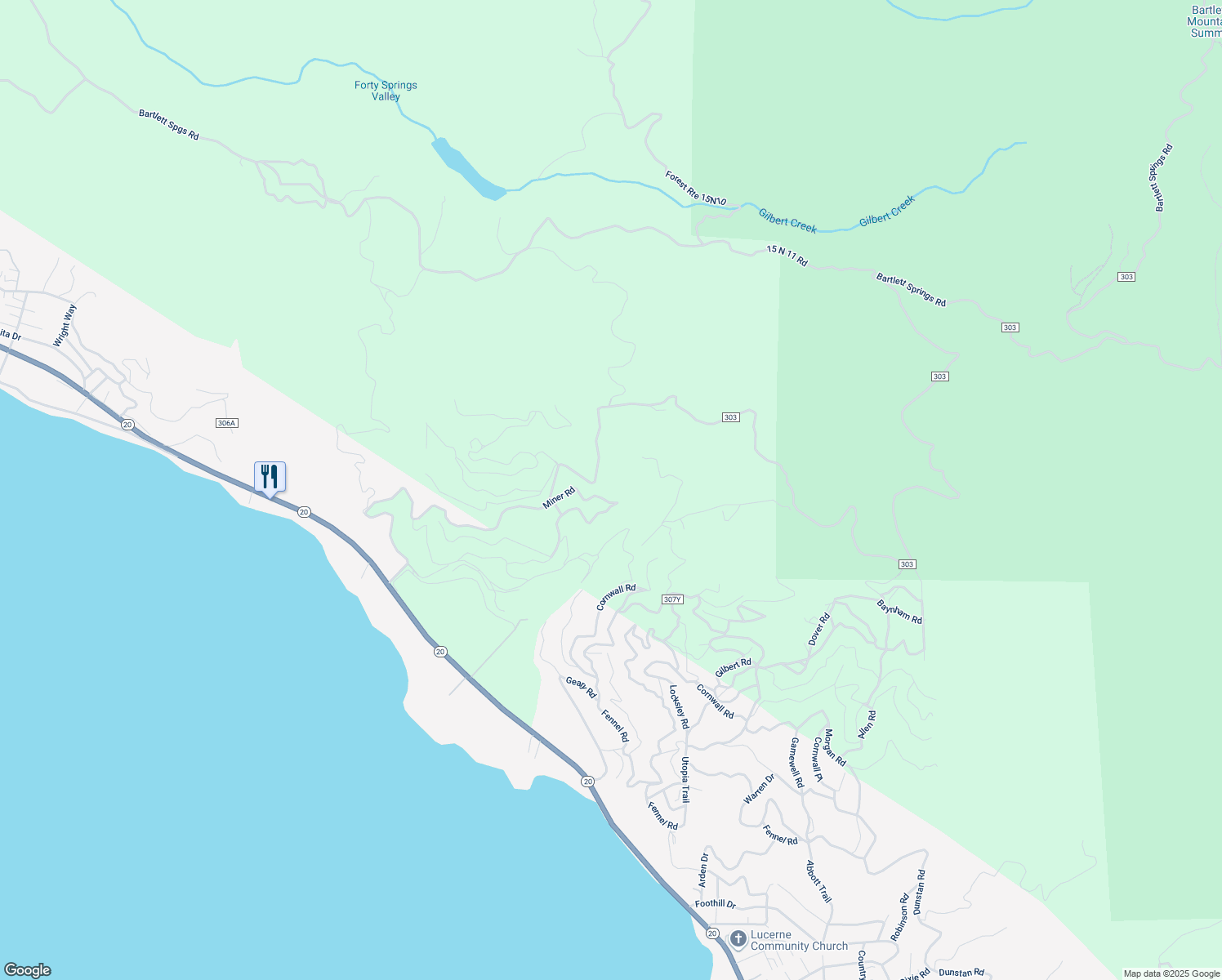 map of restaurants, bars, coffee shops, grocery stores, and more near 5513 Miner Road in Lucerne