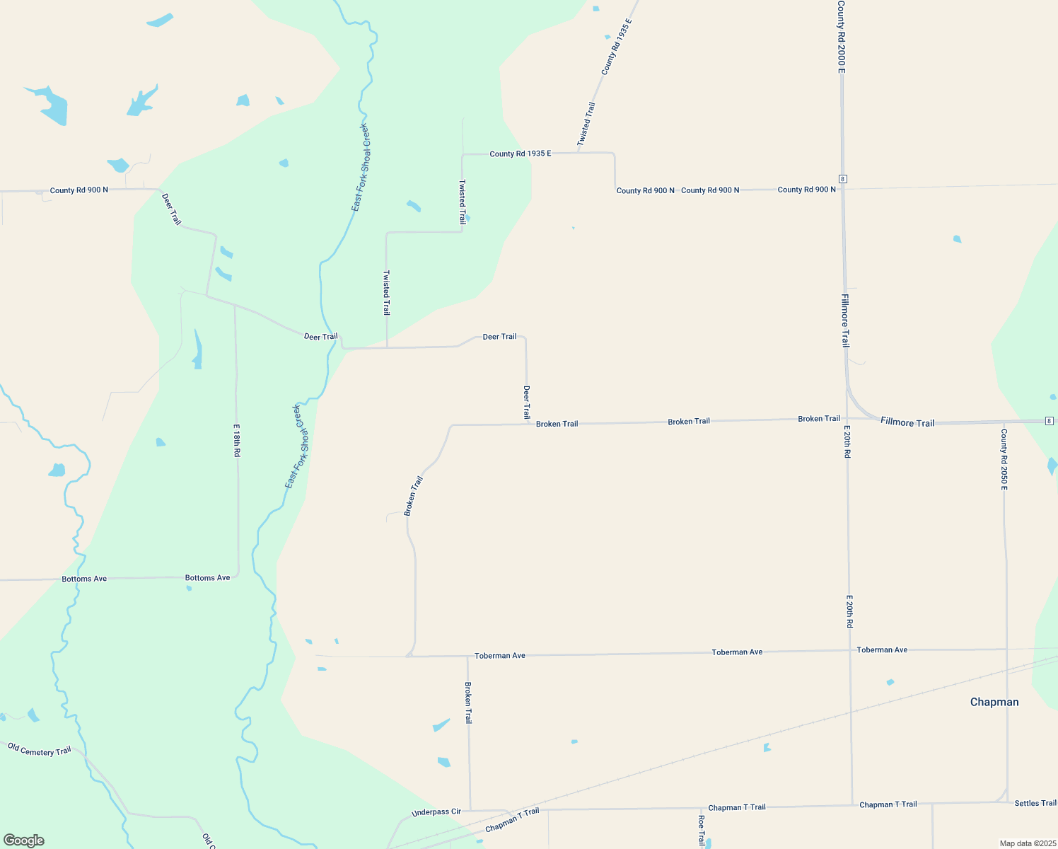 map of restaurants, bars, coffee shops, grocery stores, and more near 7835 Broken Trail in Fillmore