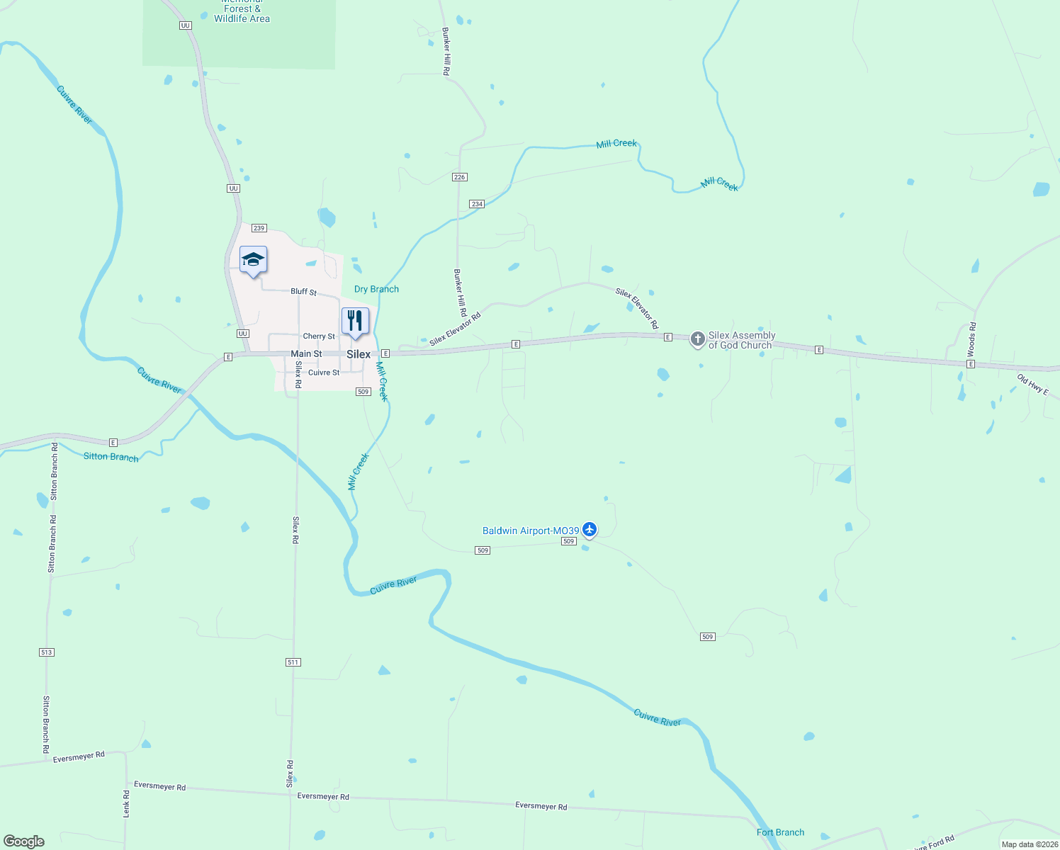 250 Hickory Street, Silex MO Walk Score