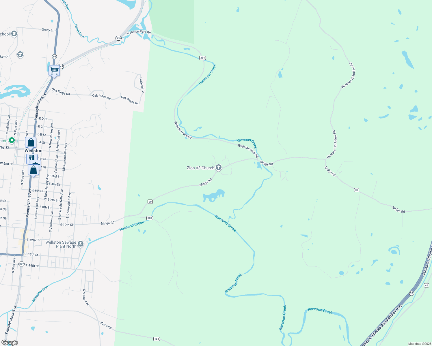 map of restaurants, bars, coffee shops, grocery stores, and more near 2321 Mulga Road in Wellston