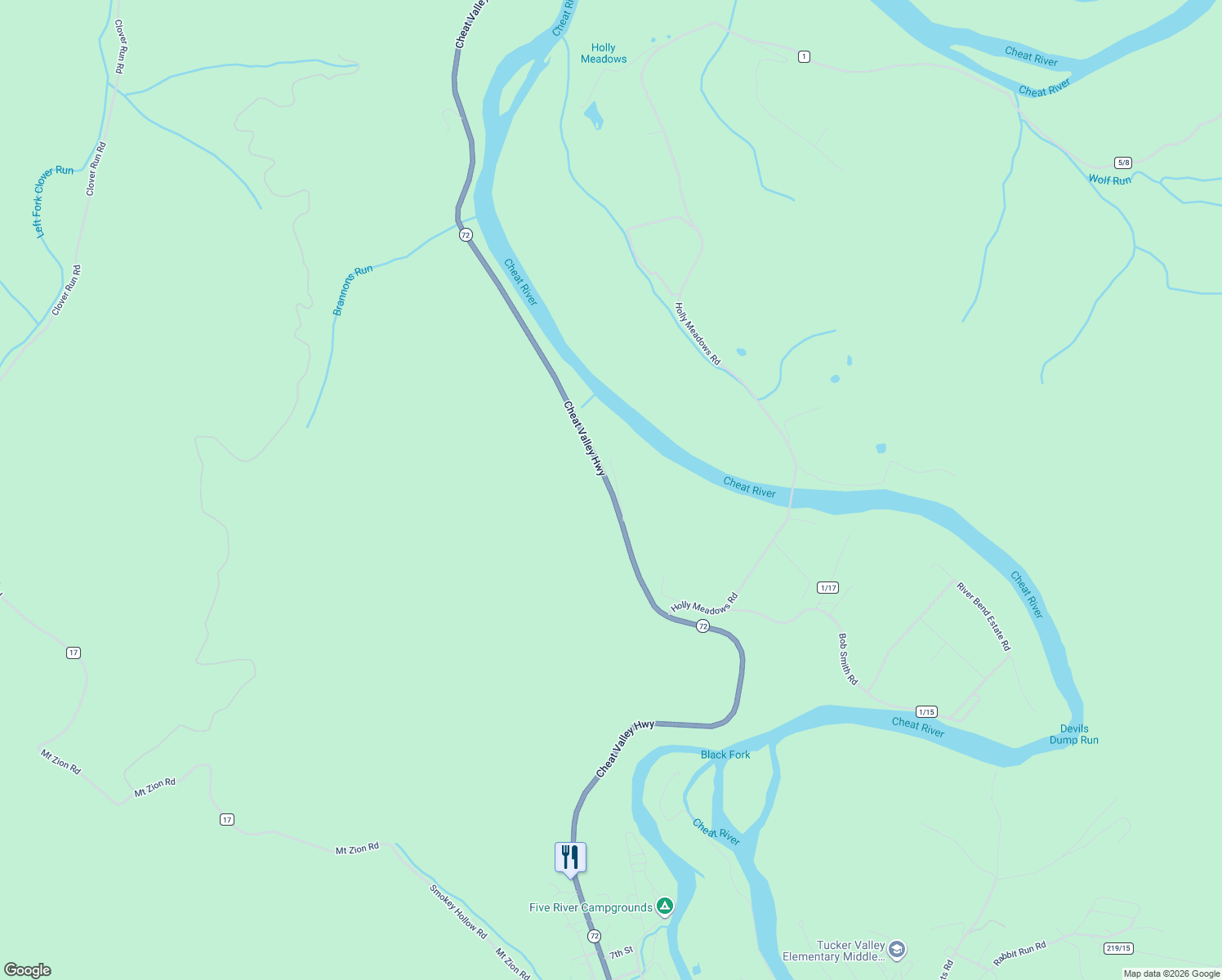 map of restaurants, bars, coffee shops, grocery stores, and more near Highway 72 in Hambleton