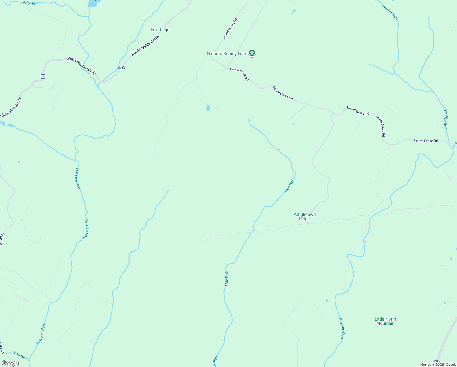 map of restaurants, bars, coffee shops, grocery stores, and more near Huffman Hollow Lane in Winchester