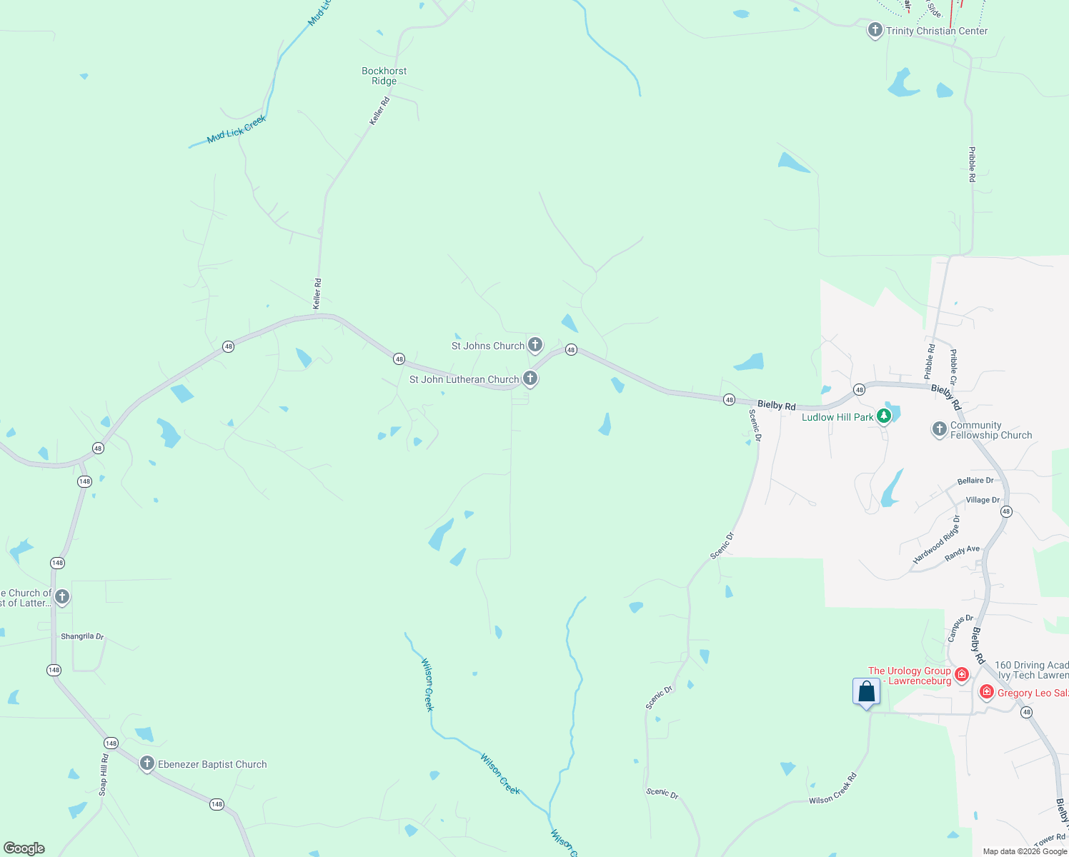 map of restaurants, bars, coffee shops, grocery stores, and more near 4937 Indiana 48 in Lawrenceburg