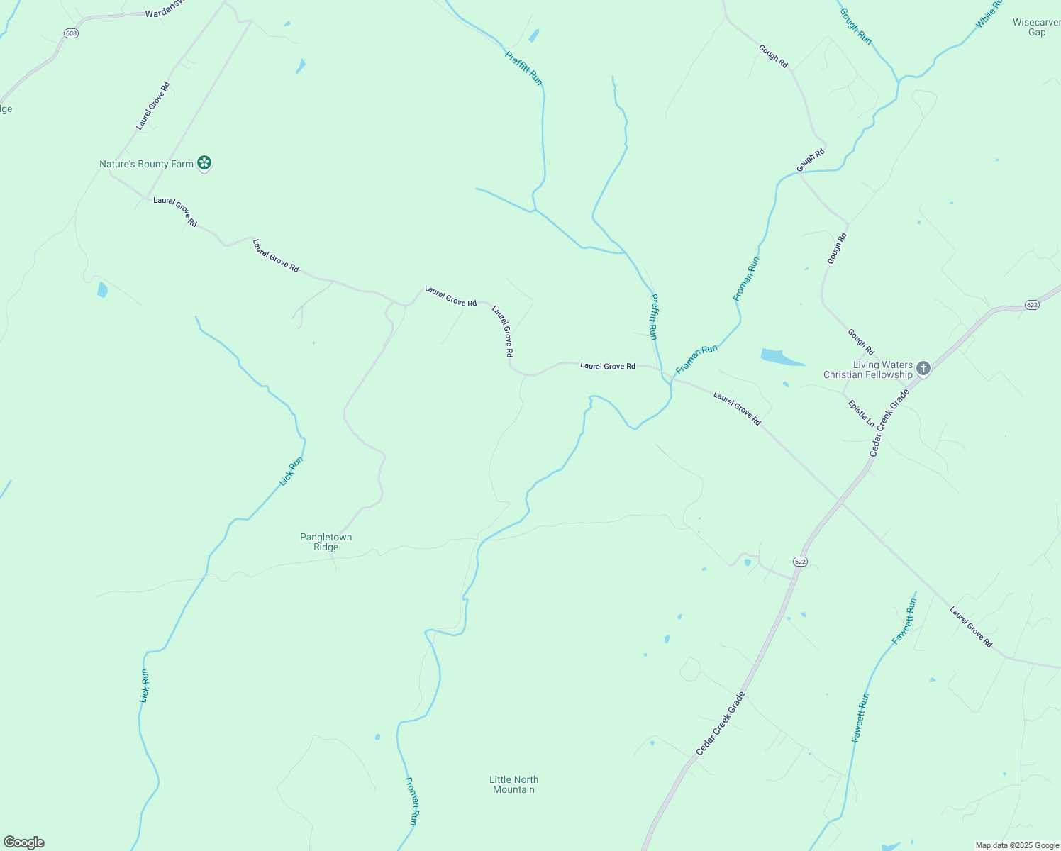 map of restaurants, bars, coffee shops, grocery stores, and more near 1851 Laurel Grove Road in Winchester