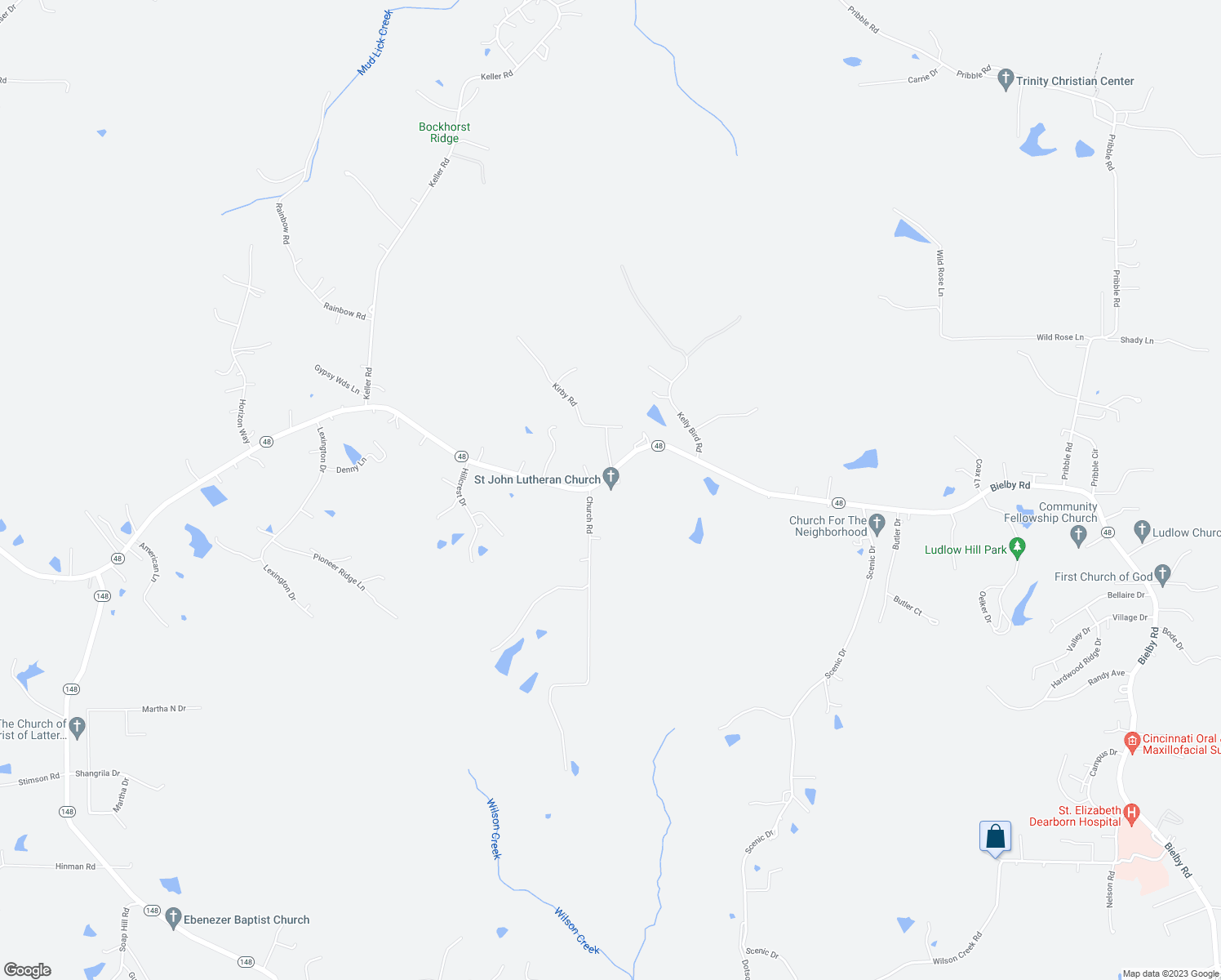 map of restaurants, bars, coffee shops, grocery stores, and more near 4937 Indiana 48 in Lawrenceburg