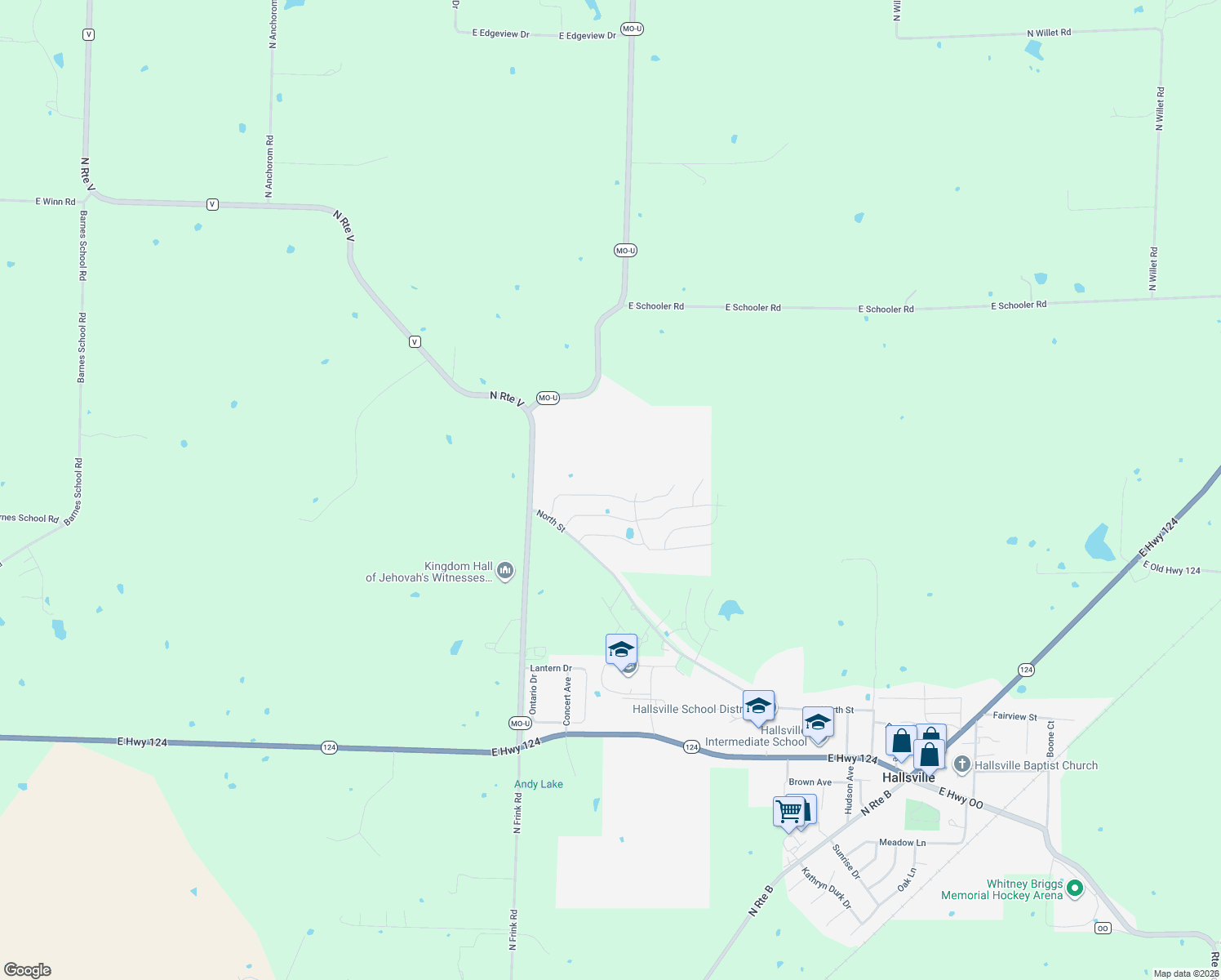 map of restaurants, bars, coffee shops, grocery stores, and more near 6281 Ruth Ann Drive in Hallsville