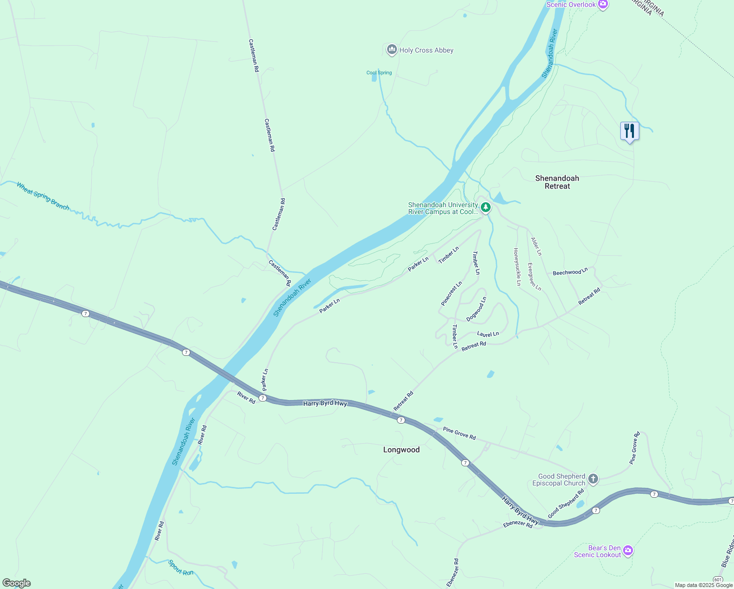 map of restaurants, bars, coffee shops, grocery stores, and more near 1141 Old Chapel Road in Boyce