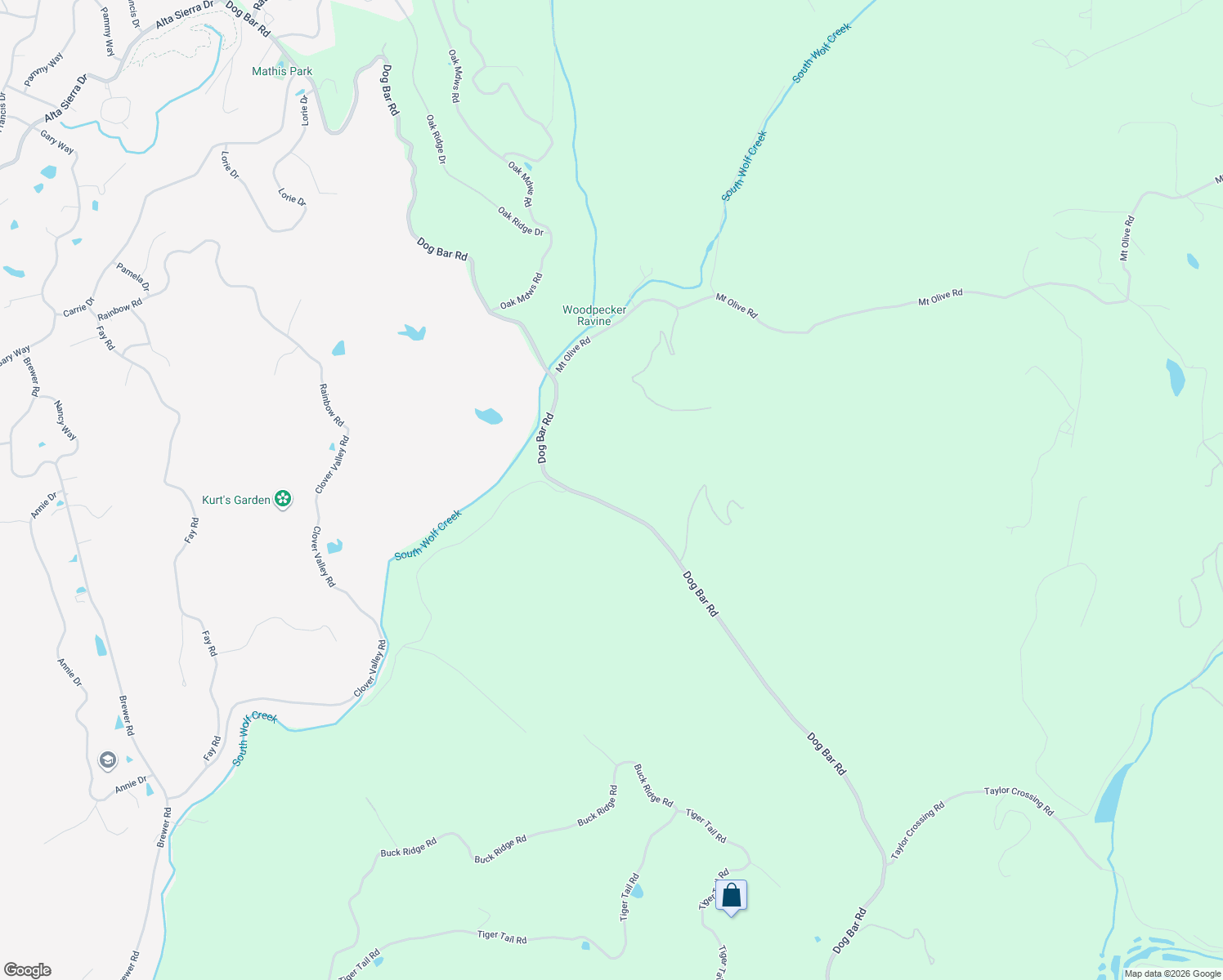 map of restaurants, bars, coffee shops, grocery stores, and more near 17198-17236 Dog Bar Road in Grass Valley