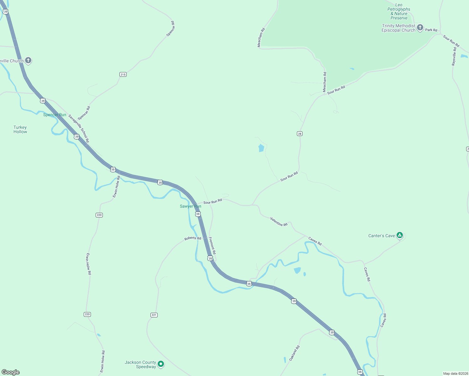 map of restaurants, bars, coffee shops, grocery stores, and more near 315 Sour Run Road in Ray