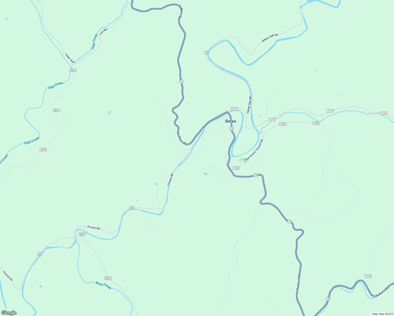 map of restaurants, bars, coffee shops, grocery stores, and more near 199 Alex Bliss Way in Berea