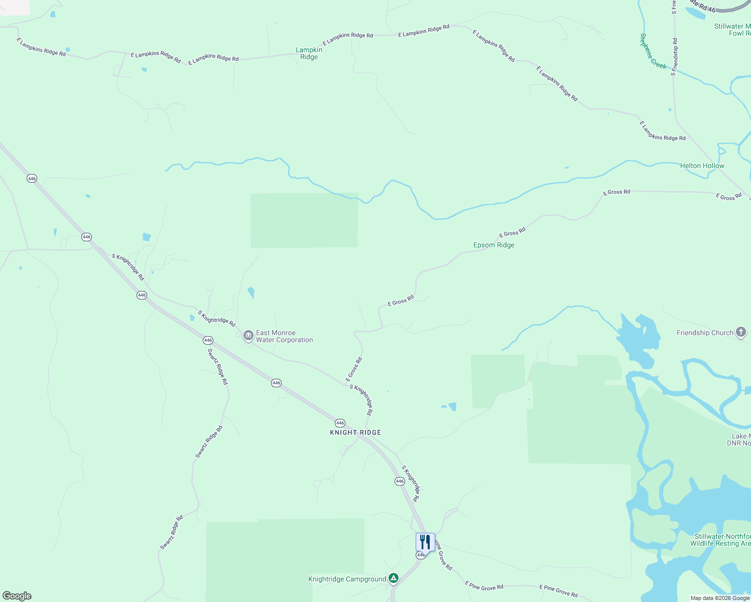 map of restaurants, bars, coffee shops, grocery stores, and more near 6655 East Gross Road in Bloomington