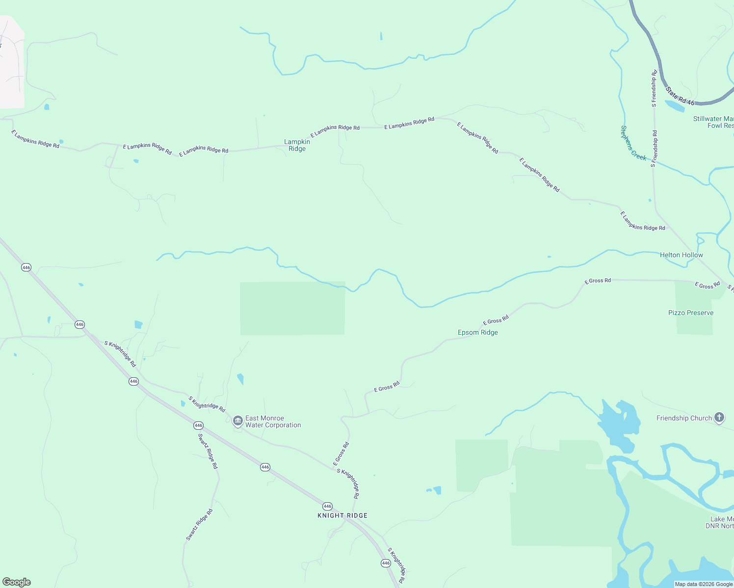 map of restaurants, bars, coffee shops, grocery stores, and more near 6675 East Gross Road in Bloomington