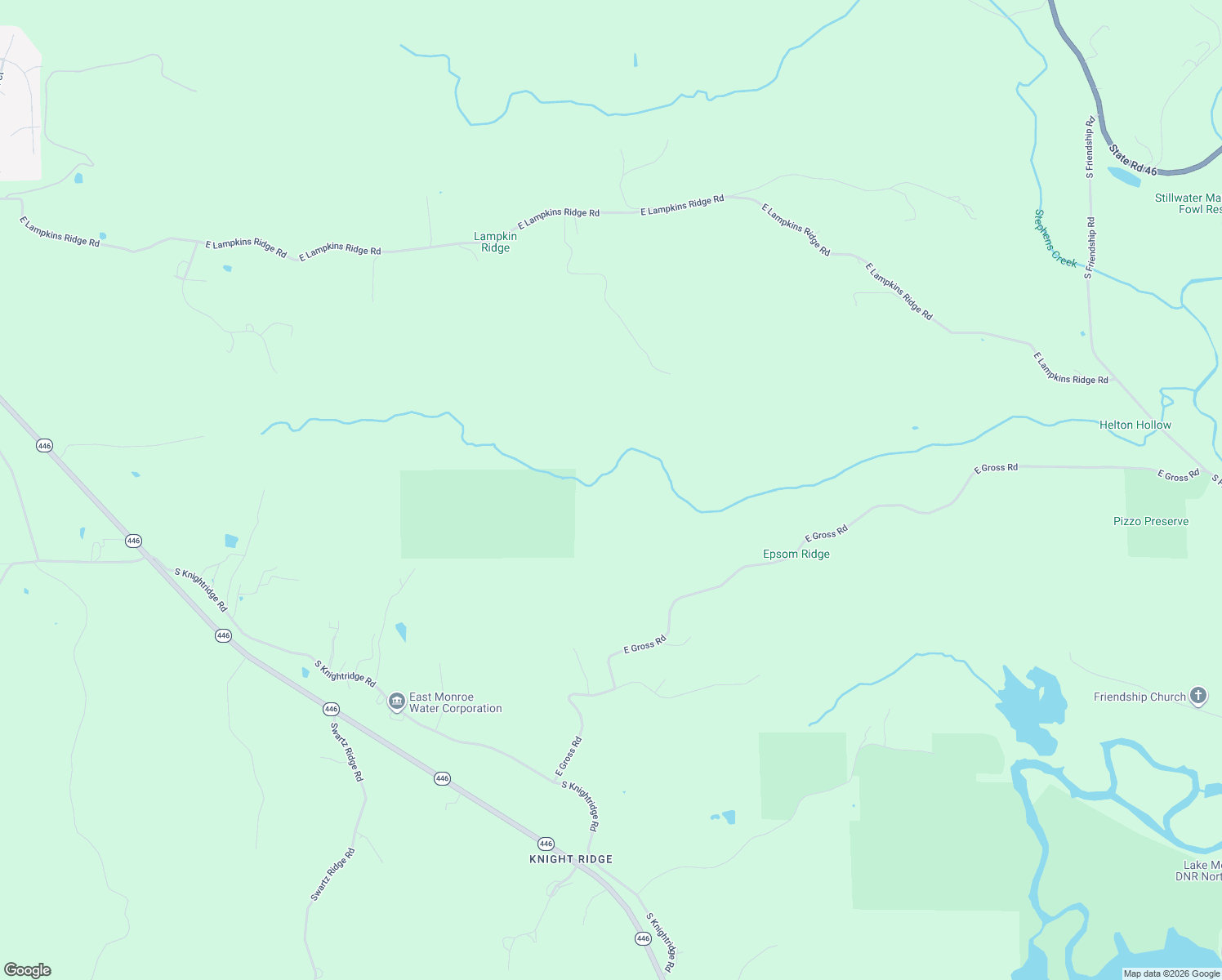 map of restaurants, bars, coffee shops, grocery stores, and more near 6675 East Gross Road in Bloomington