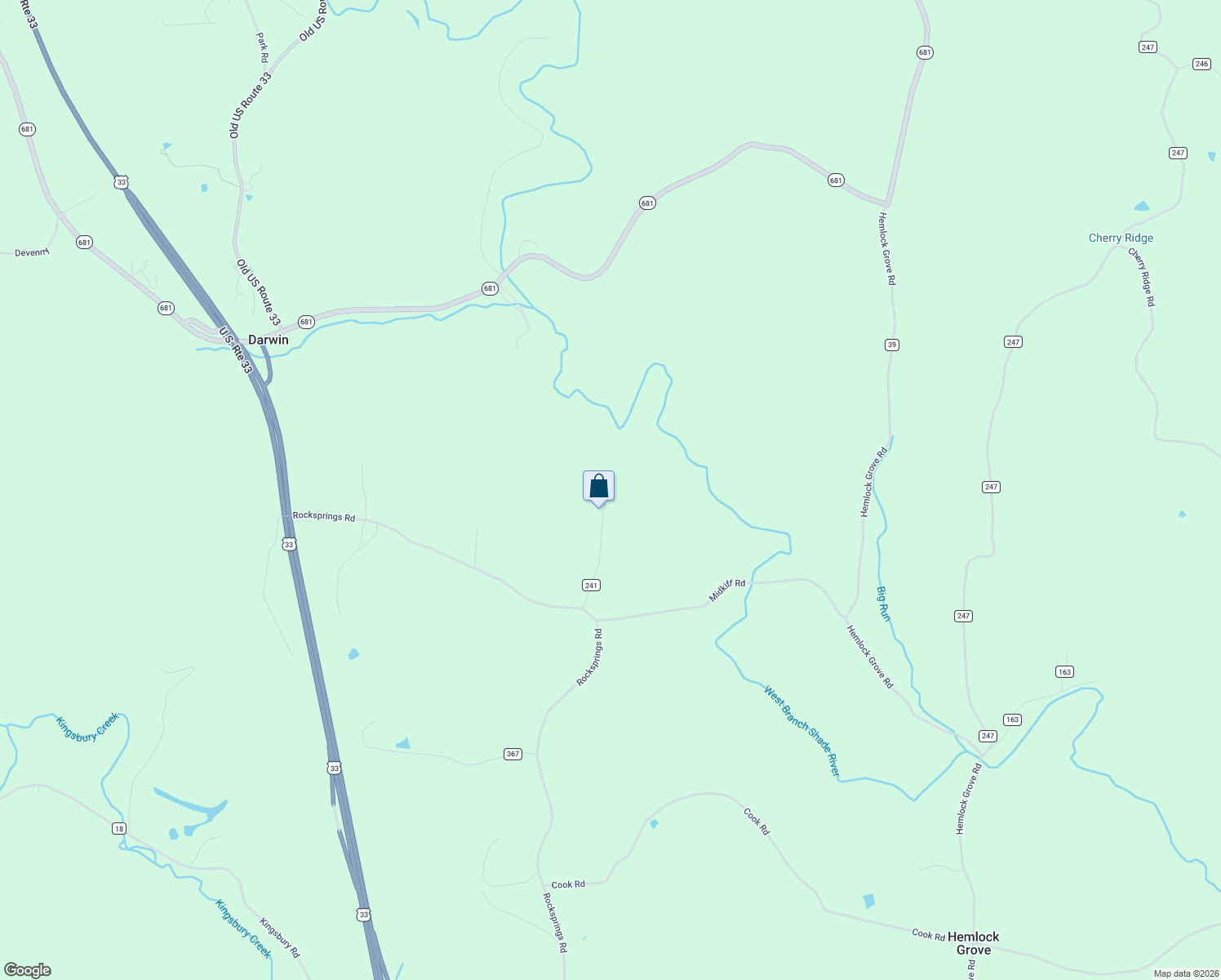 map of restaurants, bars, coffee shops, grocery stores, and more near 39522 Saint Clair Road in Pomeroy