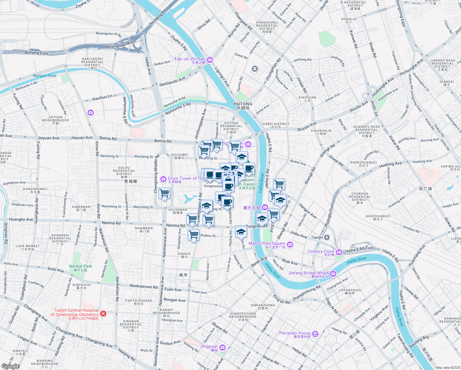 map of restaurants, bars, coffee shops, grocery stores, and more near in 