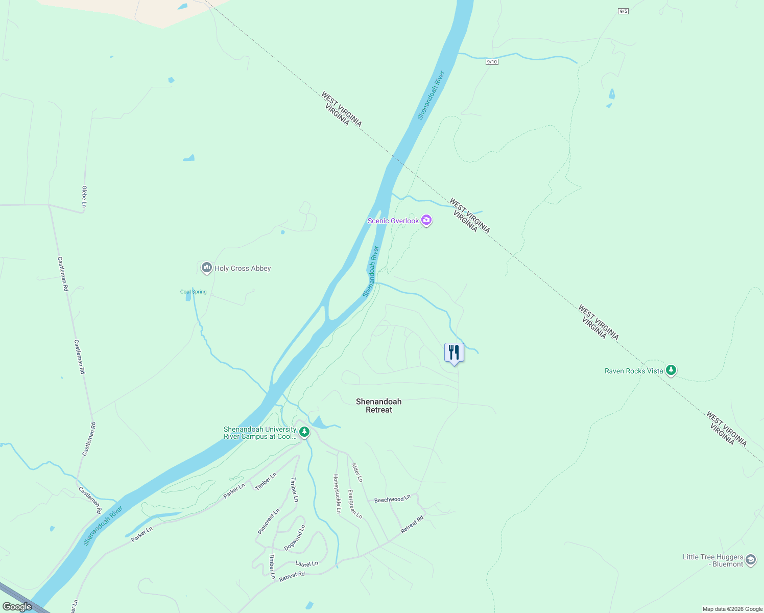 map of restaurants, bars, coffee shops, grocery stores, and more near 440 Redbud Lane in Bluemont