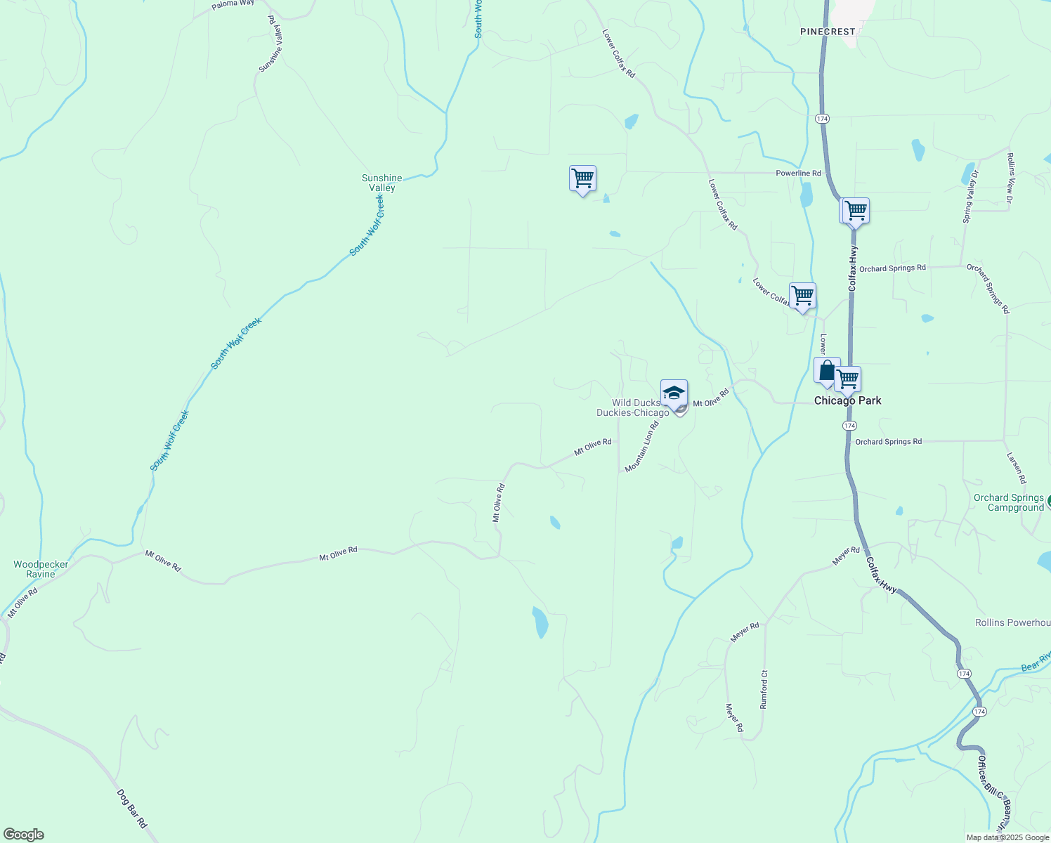map of restaurants, bars, coffee shops, grocery stores, and more near 14865 Citadel Way in Grass Valley