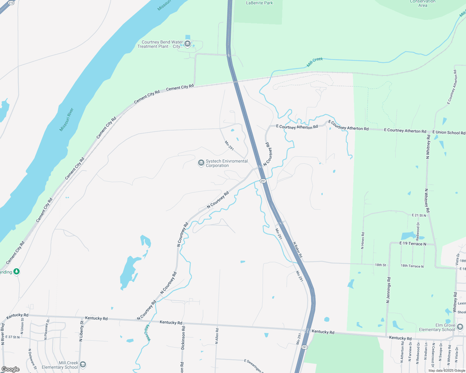 map of restaurants, bars, coffee shops, grocery stores, and more near 2200 North Courtney Road in Sugar Creek
