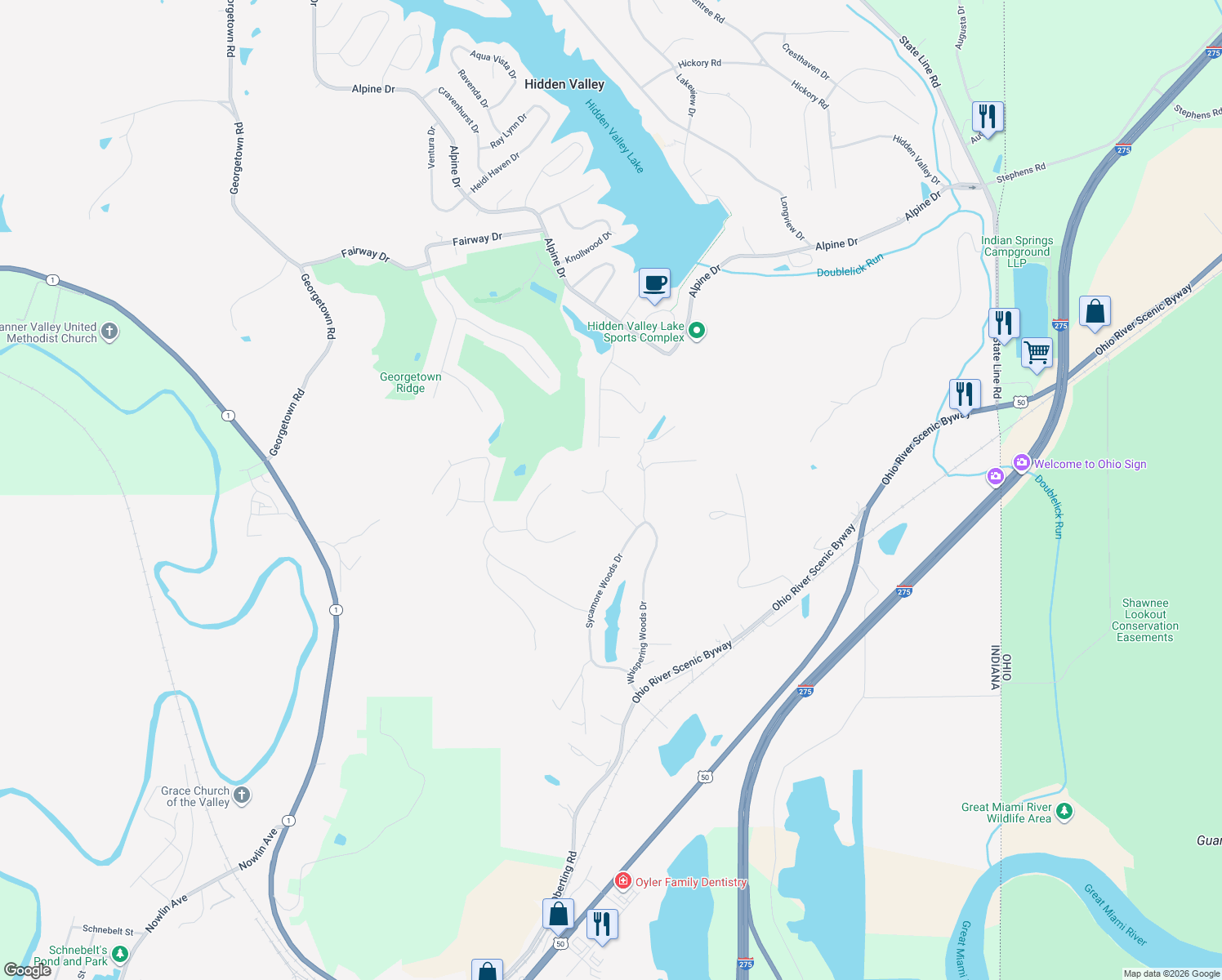 map of restaurants, bars, coffee shops, grocery stores, and more near 1048 Springwood Court in Greendale