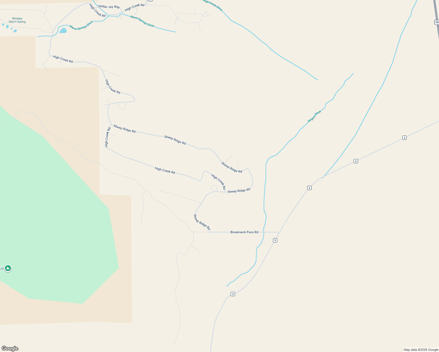 map of restaurants, bars, coffee shops, grocery stores, and more near 1586 Sheep Ridge Road in Fairplay