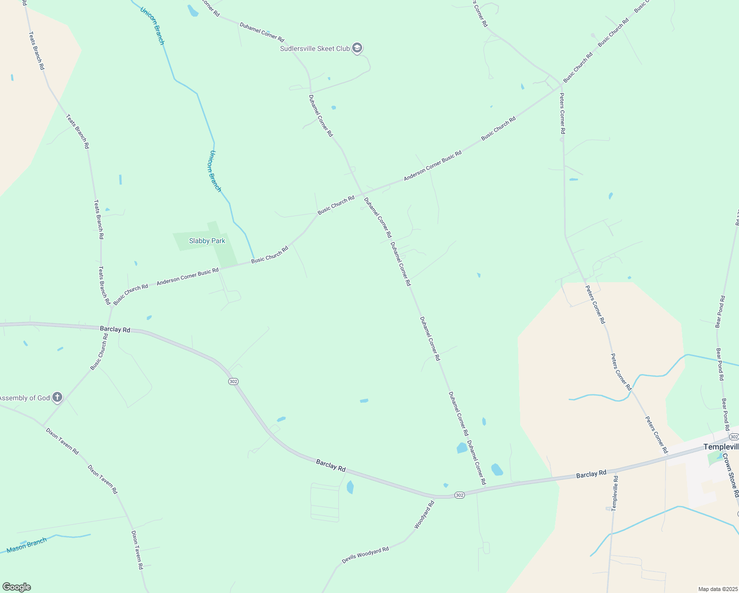 map of restaurants, bars, coffee shops, grocery stores, and more near 703 Duhamel Corner Rd in Marydel