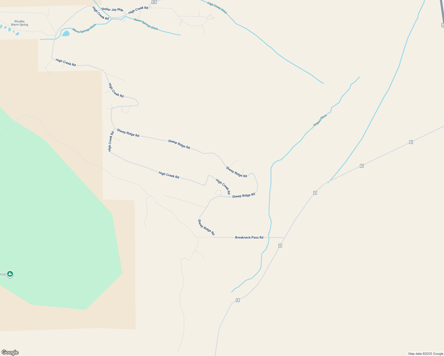map of restaurants, bars, coffee shops, grocery stores, and more near 3418 High Creek Road in Fairplay