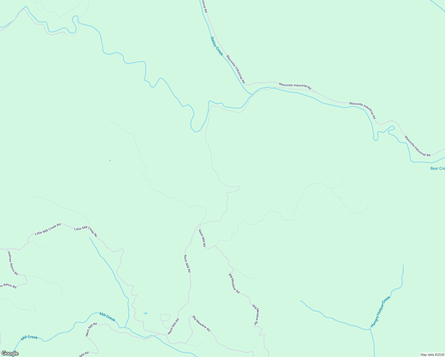 map of restaurants, bars, coffee shops, grocery stores, and more near Nash Mill Rd in Mendocino