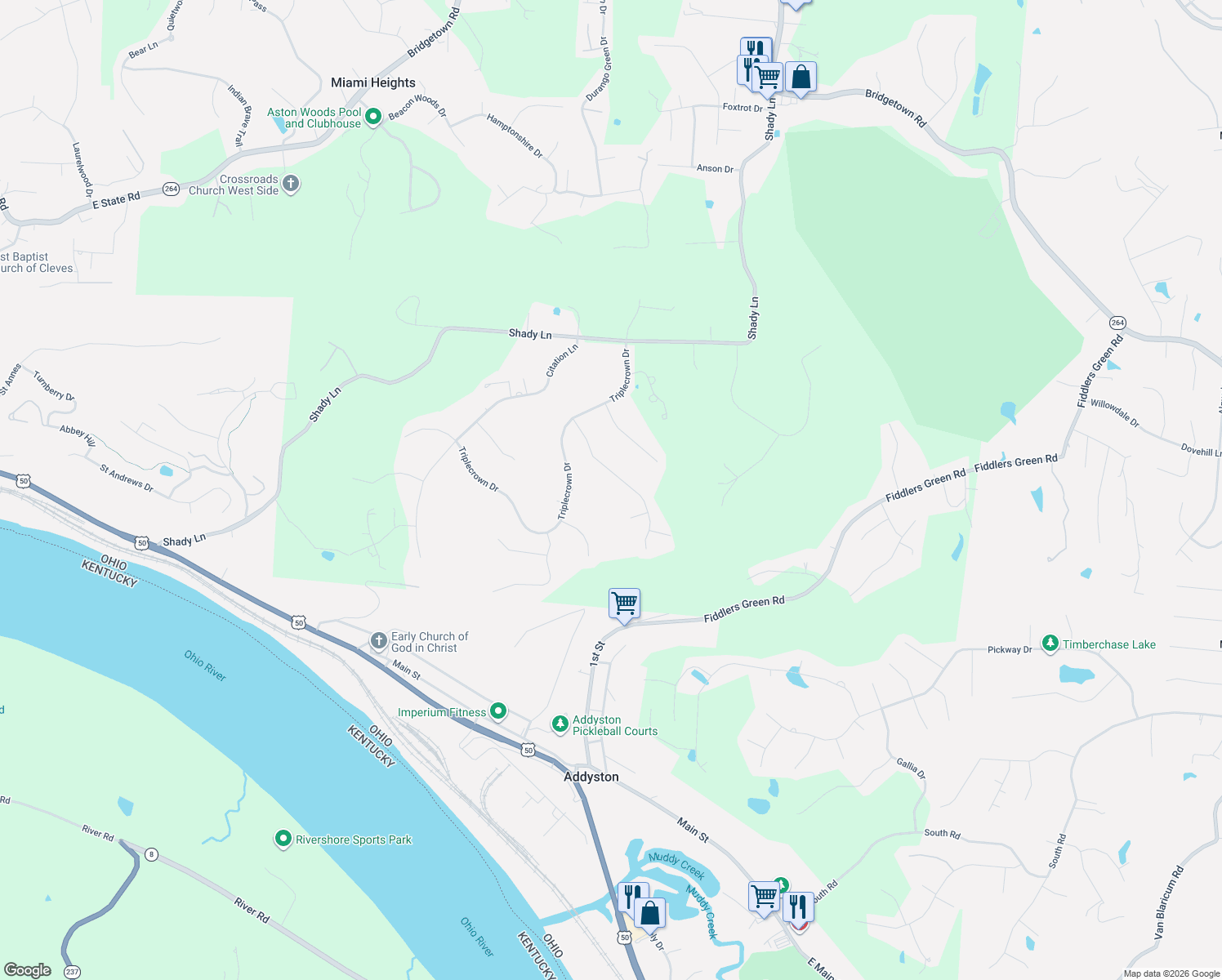 map of restaurants, bars, coffee shops, grocery stores, and more near 7903 Surreywood Drive in North Bend