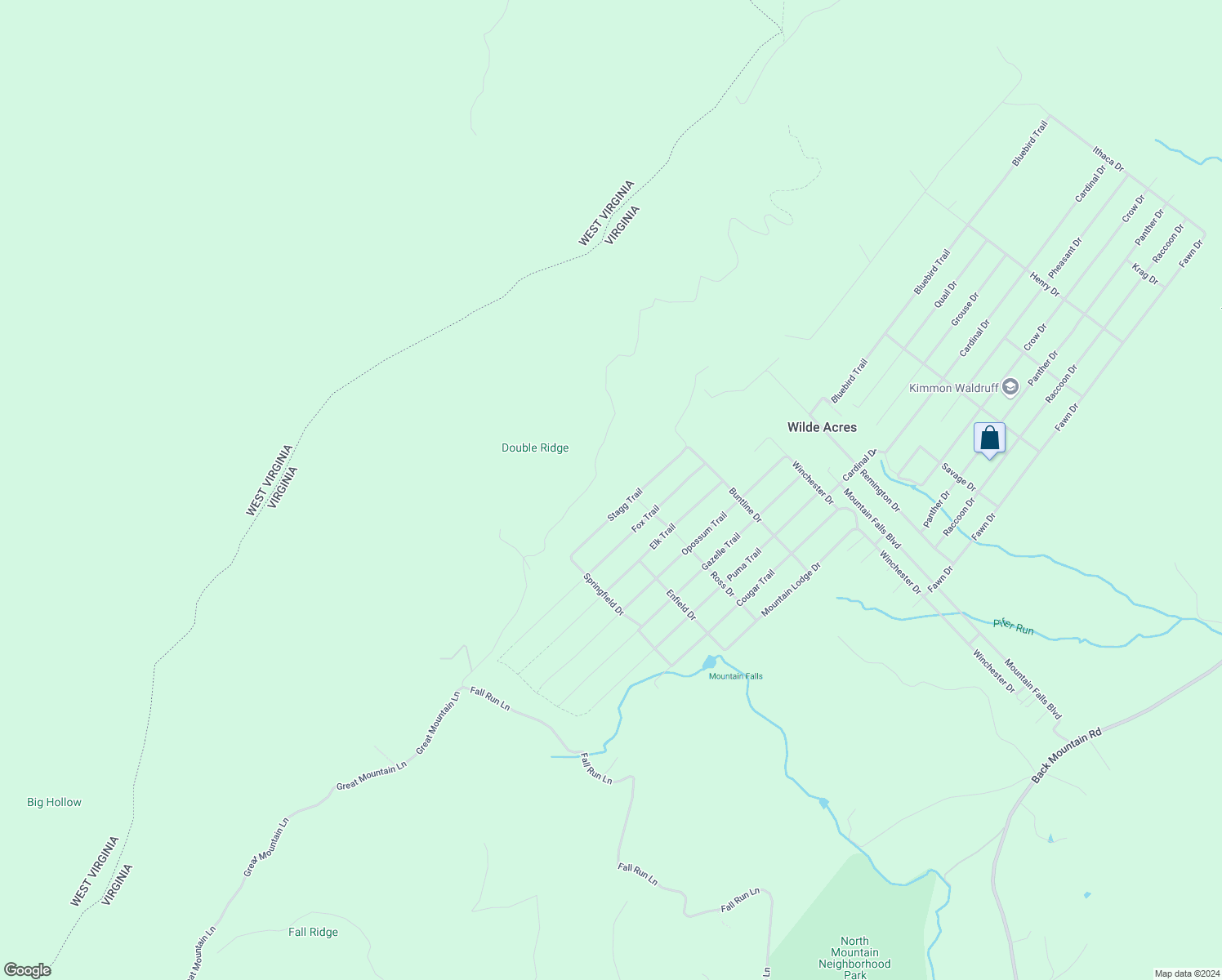 map of restaurants, bars, coffee shops, grocery stores, and more near 310 Stag Trail in Winchester