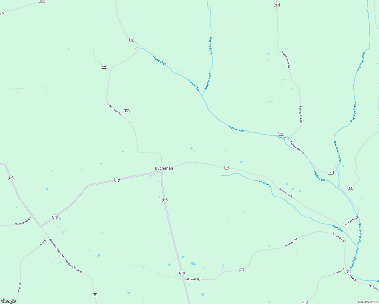 map of restaurants, bars, coffee shops, grocery stores, and more near 283 Buchanan Rd in Waverly